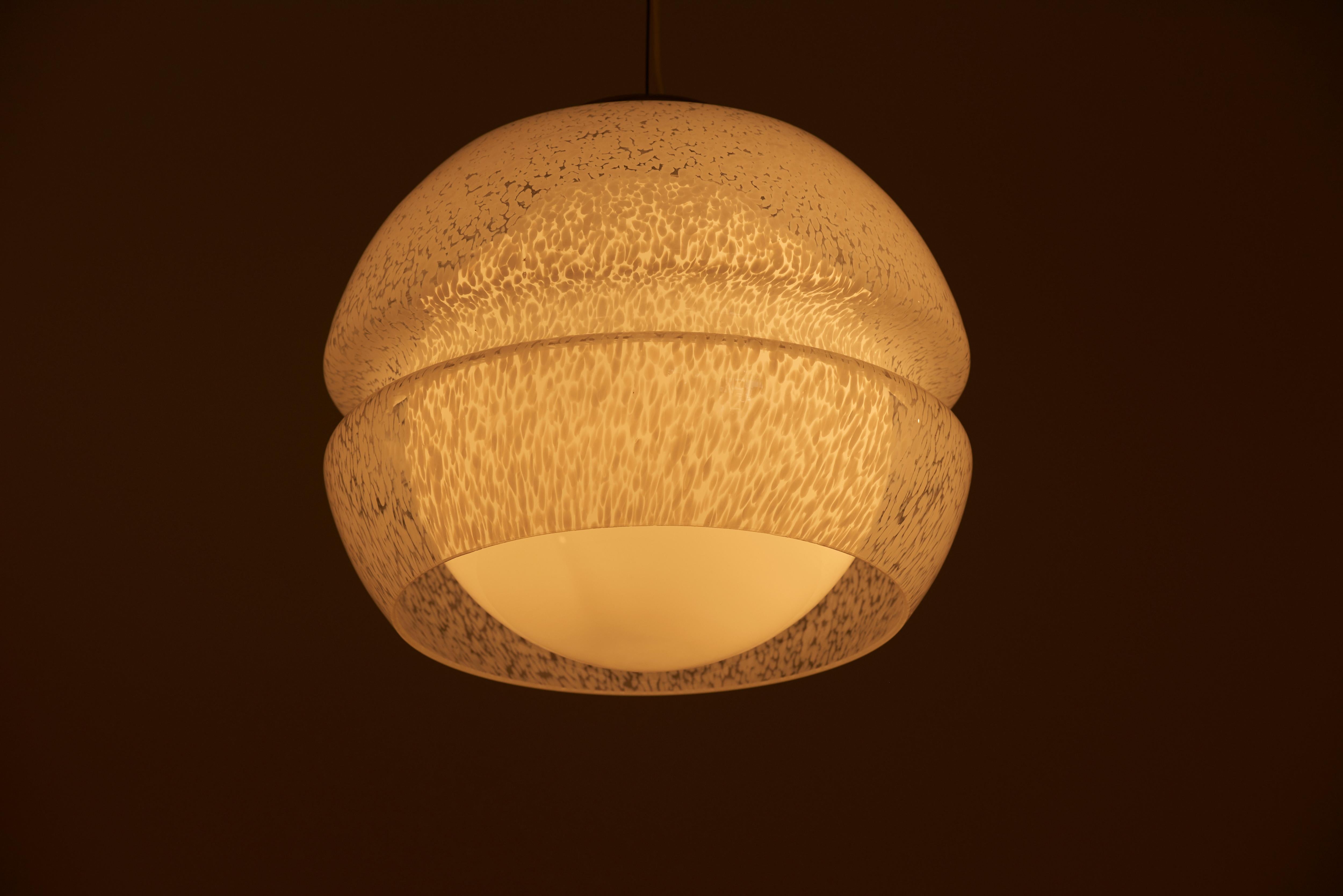 Ball Glass Pendant Lamp Attributed to Carlo Nason for Mazzega, Italy, 1960s 9