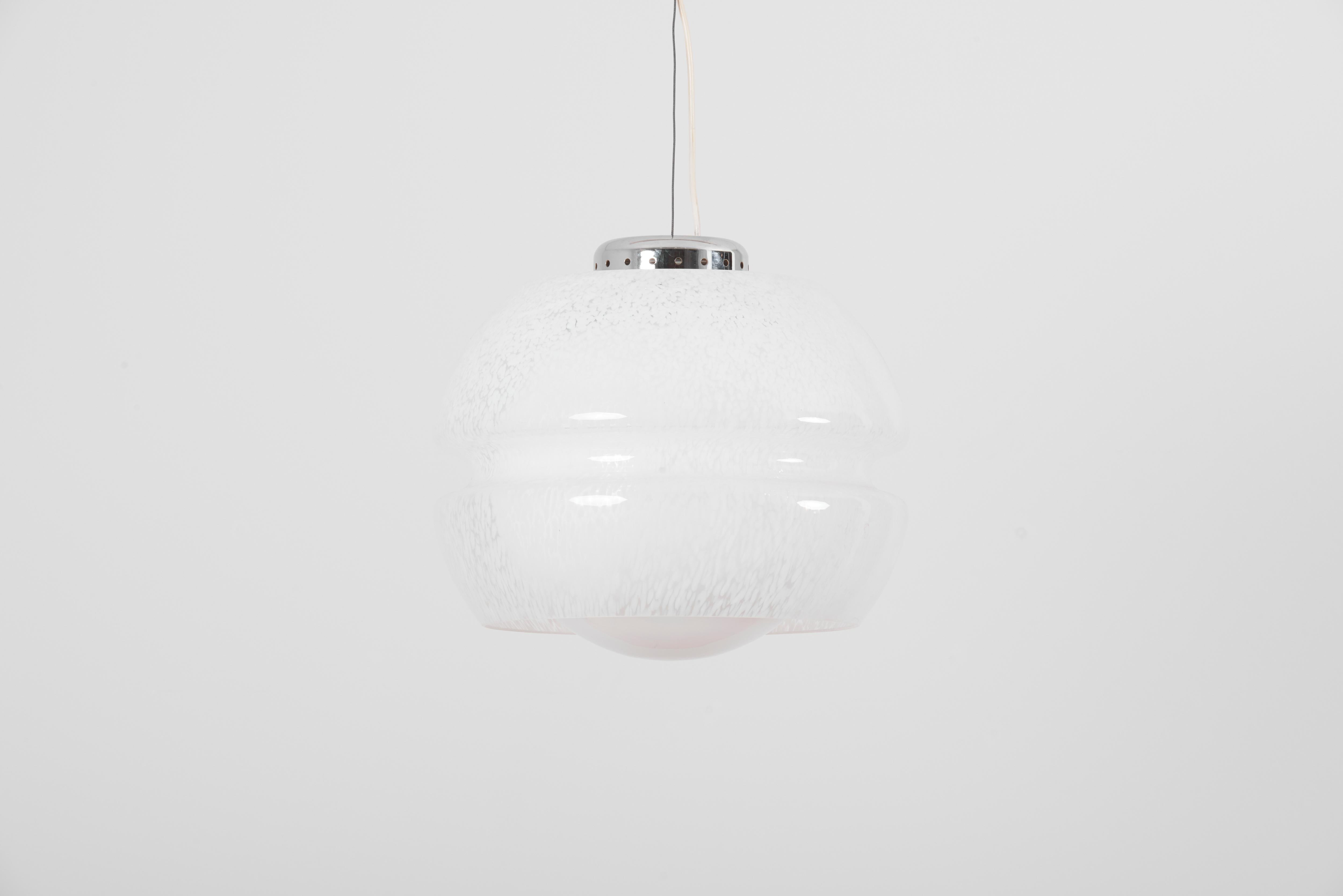 Italian Ball Glass Pendant Lamp Attributed to Carlo Nason for Mazzega, Italy, 1960s