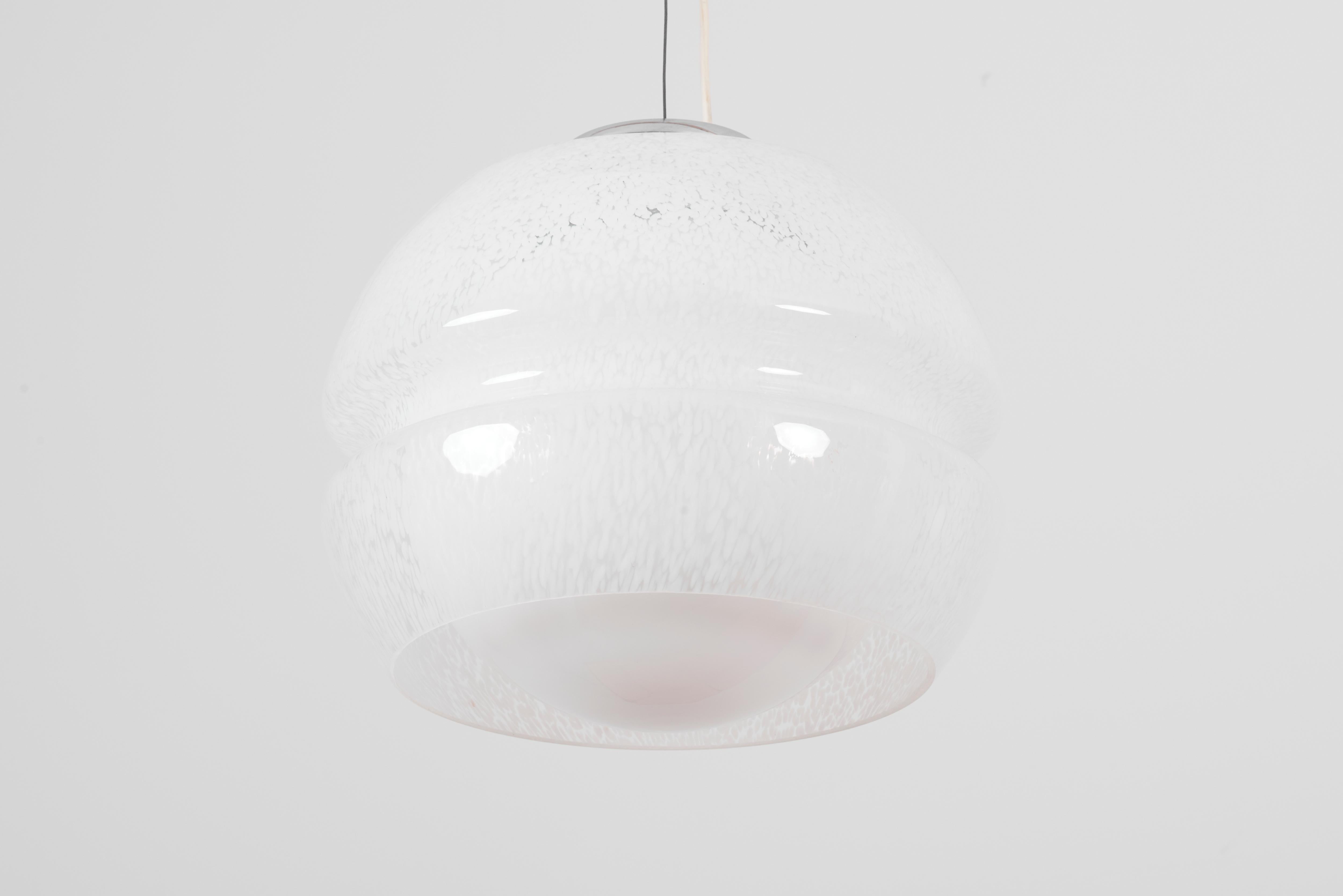 20th Century Ball Glass Pendant Lamp Attributed to Carlo Nason for Mazzega, Italy, 1960s