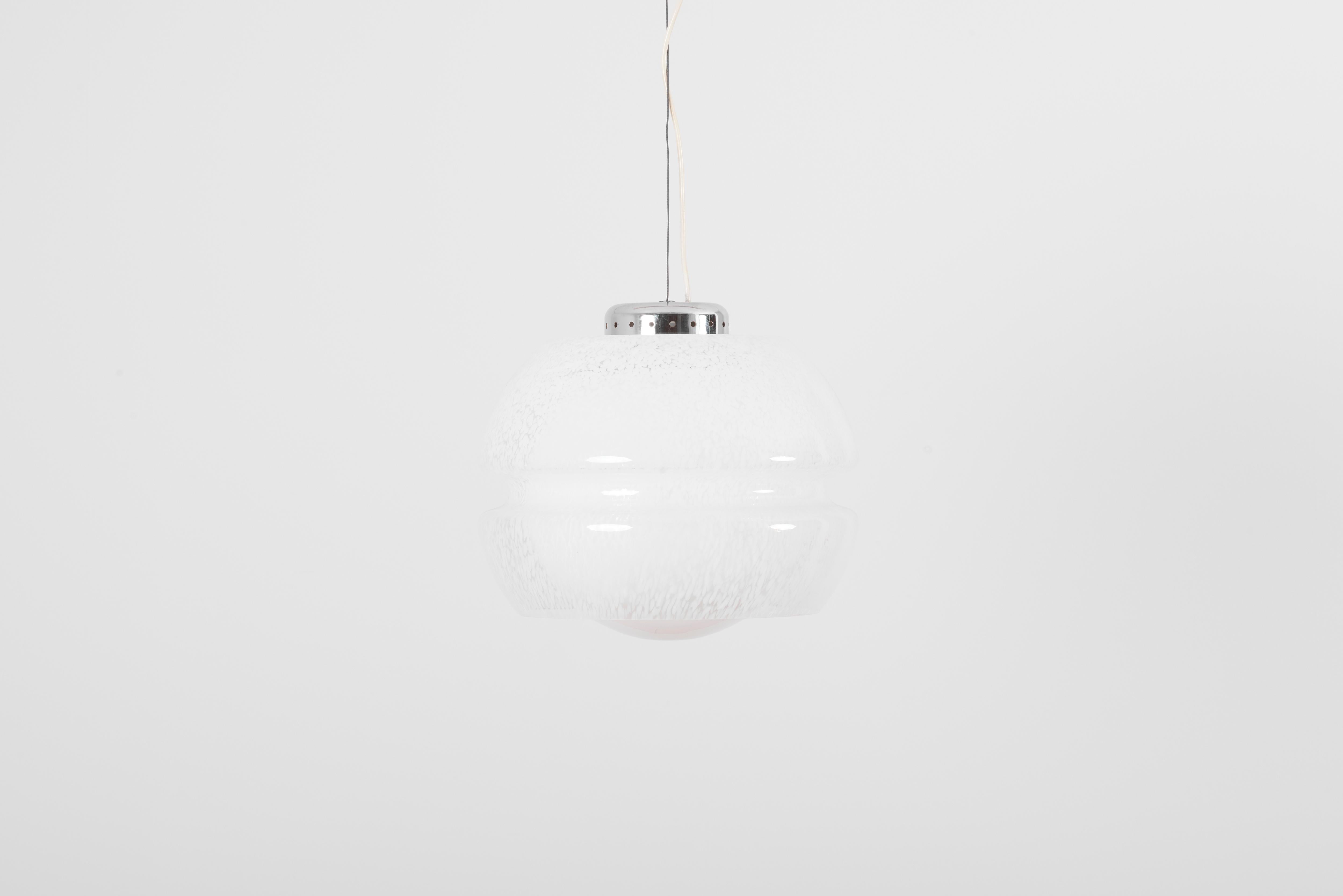 Ball Glass Pendant Lamp Attributed to Carlo Nason for Mazzega, Italy, 1960s 3