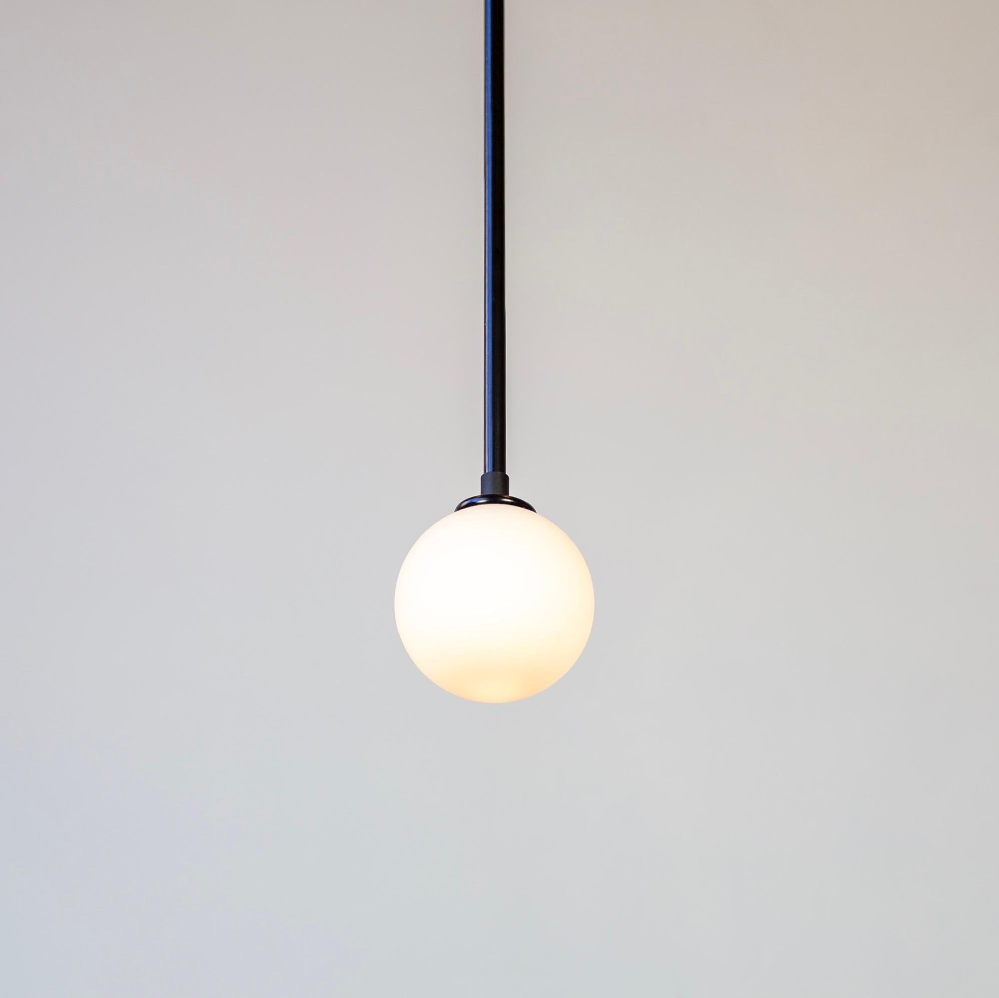 Modern Ball Pendant by Research.Lighting, Black, Made to Order For Sale