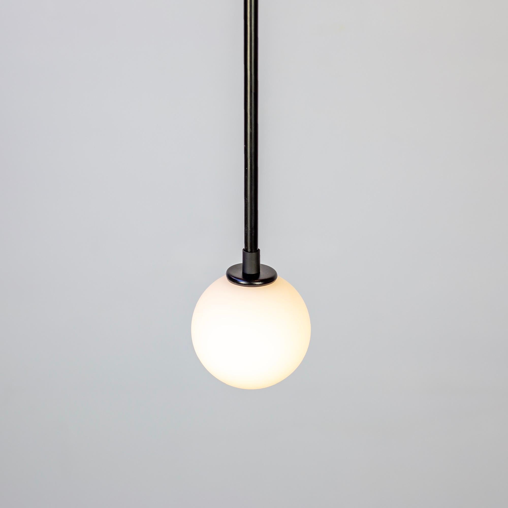 American Ball Pendant by Research.Lighting, Black, Made to Order For Sale