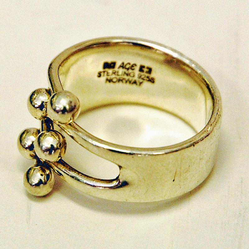 Vintage Ball ring by Anna Greta Eker for PLUS, Norway 1960s In Good Condition In Stockholm, SE