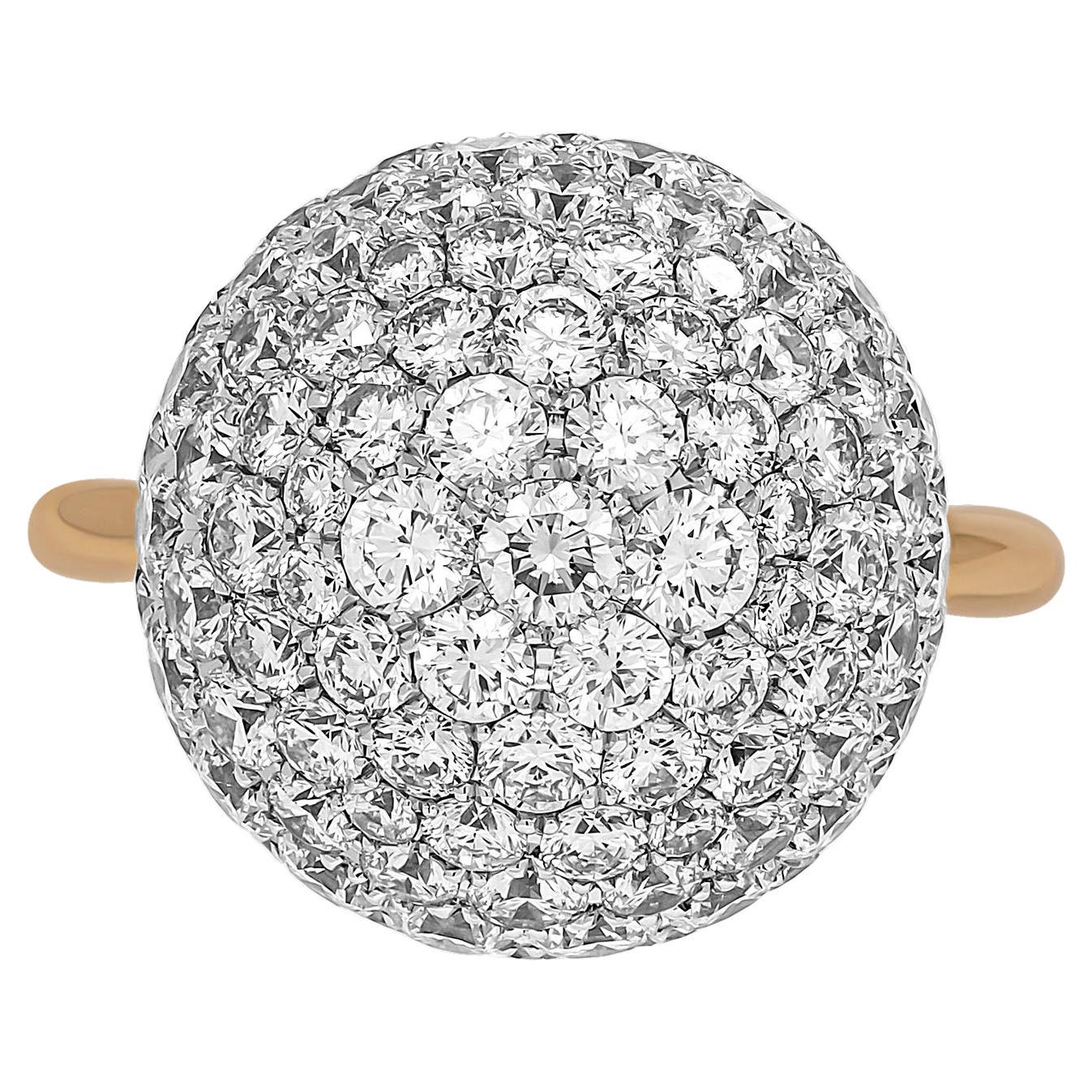 Ball ring in 18K Yellow & White Gold
With full cut natural white round diamonds
Total Carat Weight: 5.72ct
Size: 4.25 (can be sized)