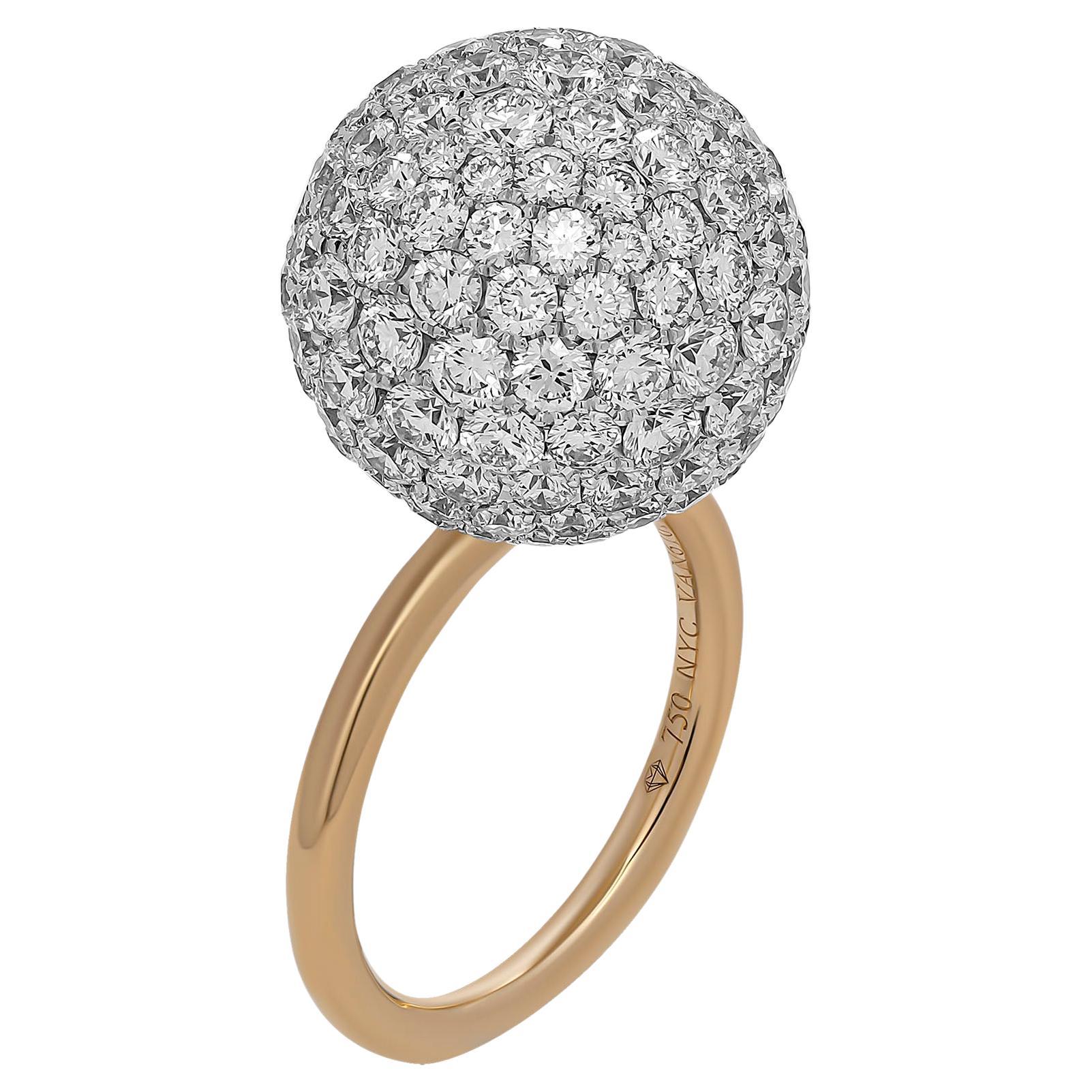 Ball Ring with Diamonds