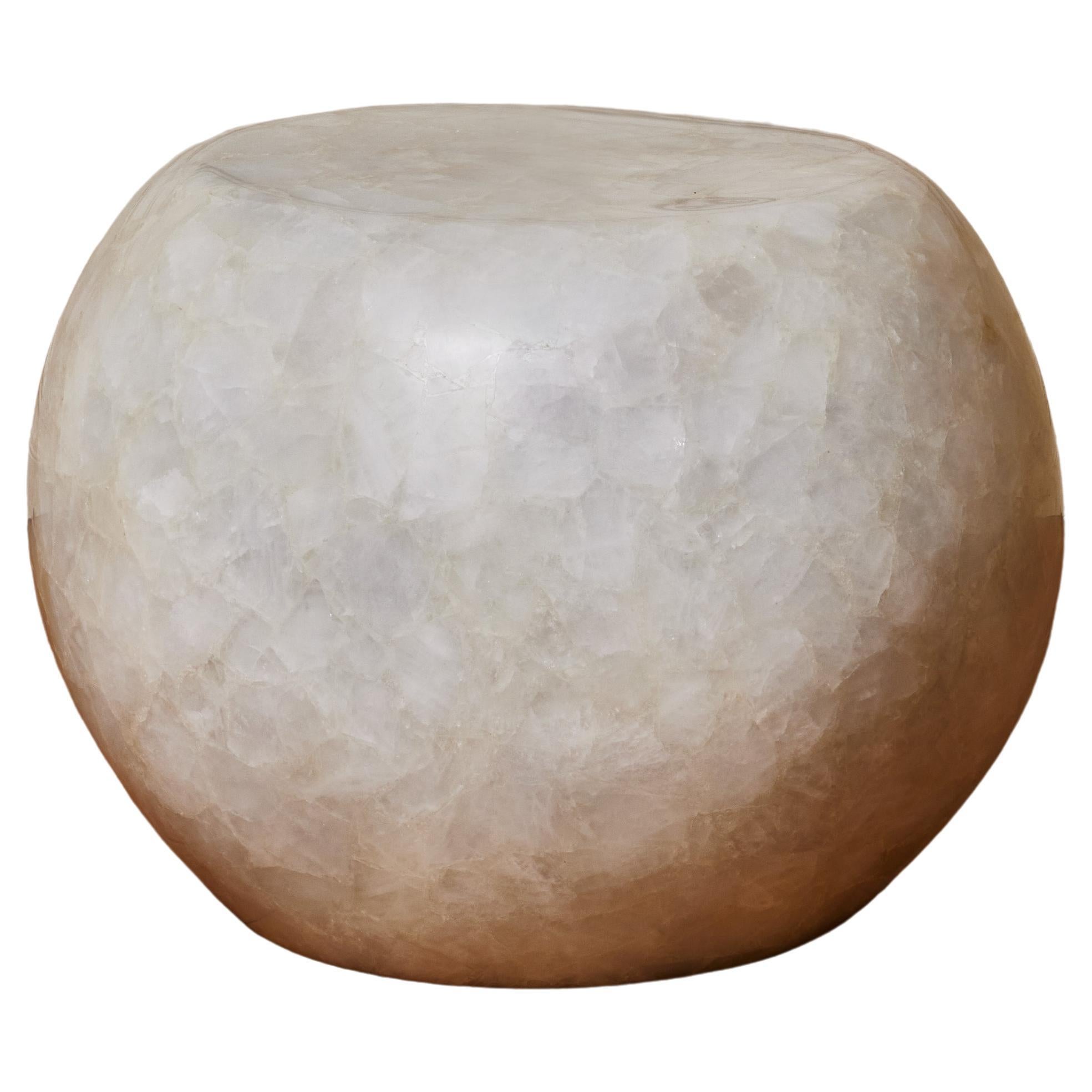 "Ball" rock crystal pedestal by Studio Glustin For Sale