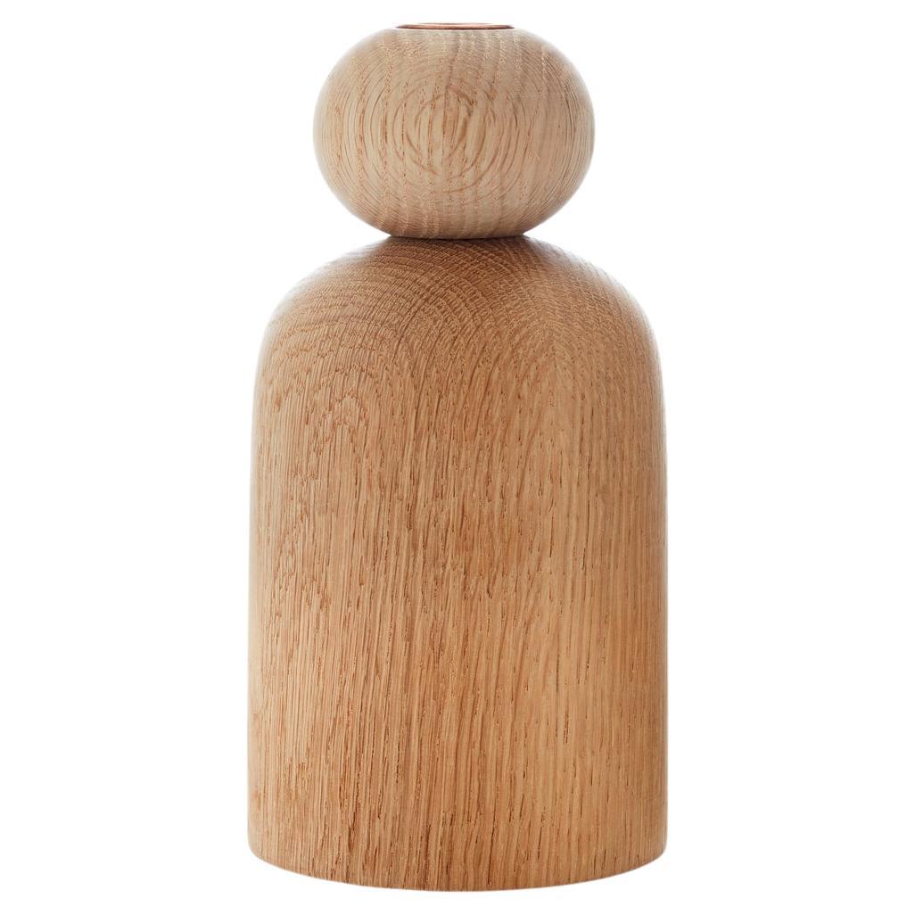 Ball Shape Oak Vase by Applicata For Sale