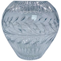 Ball Shaped Vase from Lead Crystal with Diamond Cut