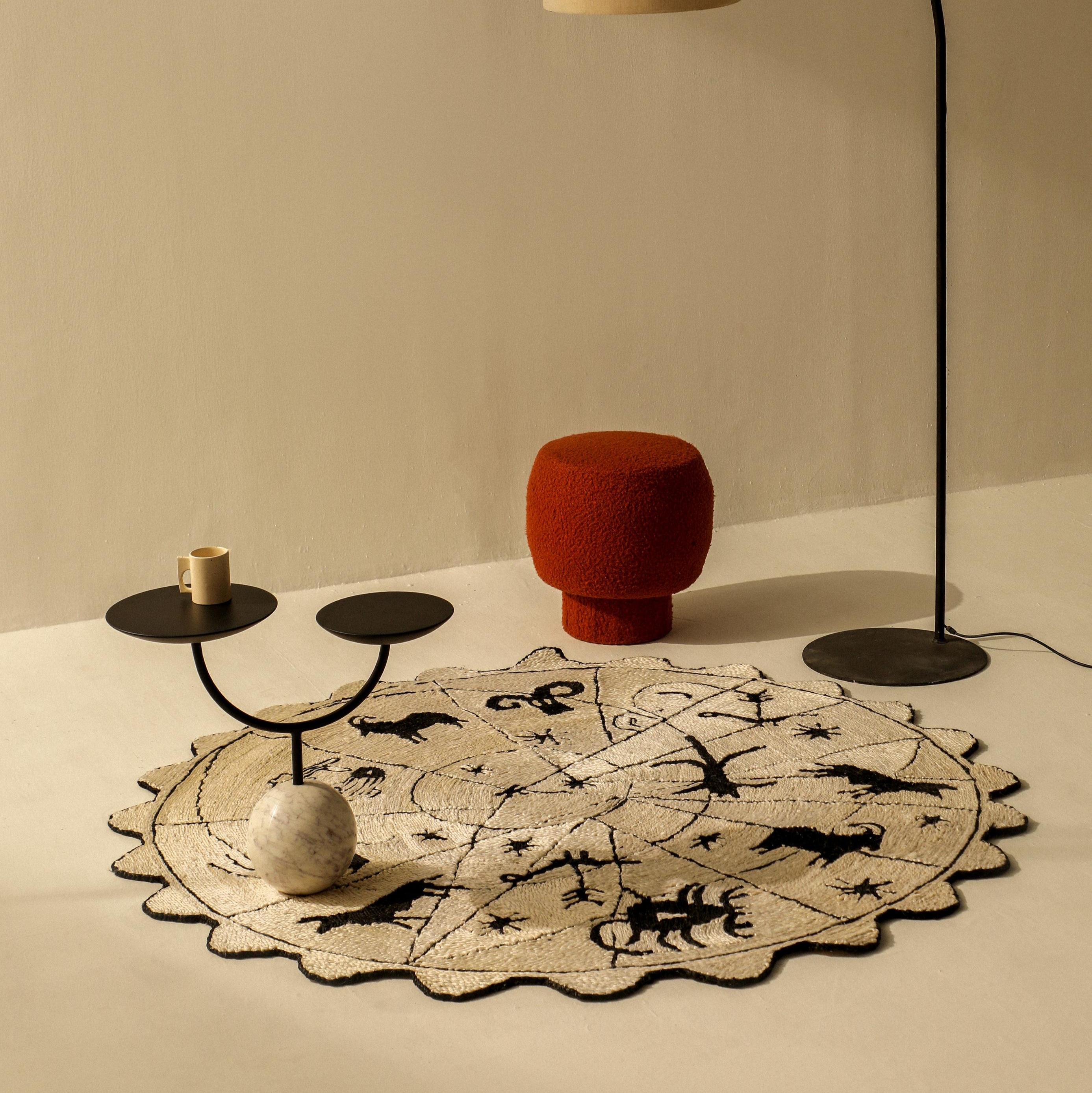 Contemporary Objectry Ball Storey Table – Minimalist Marble & Metal Side Table For Sale