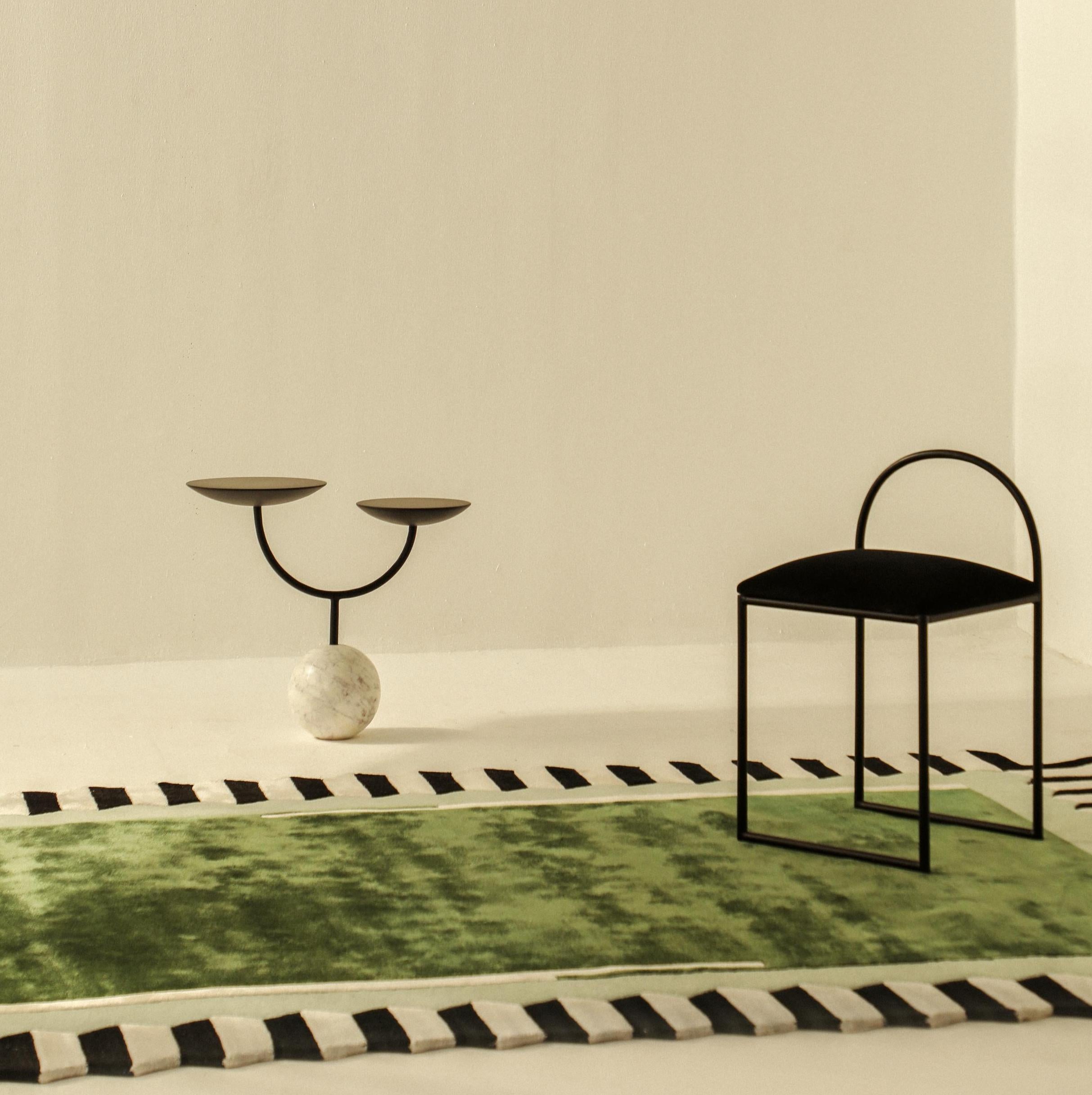 Objectry Ball Storey Table – Minimalist Marble & Metal Side Table For Sale 1
