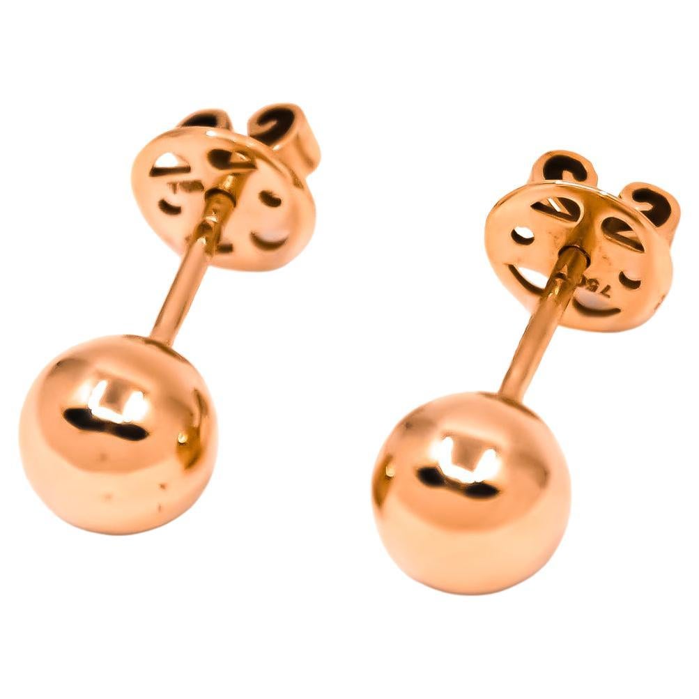 Ball Stud Earrings in 18kt Rose Gold For Sale