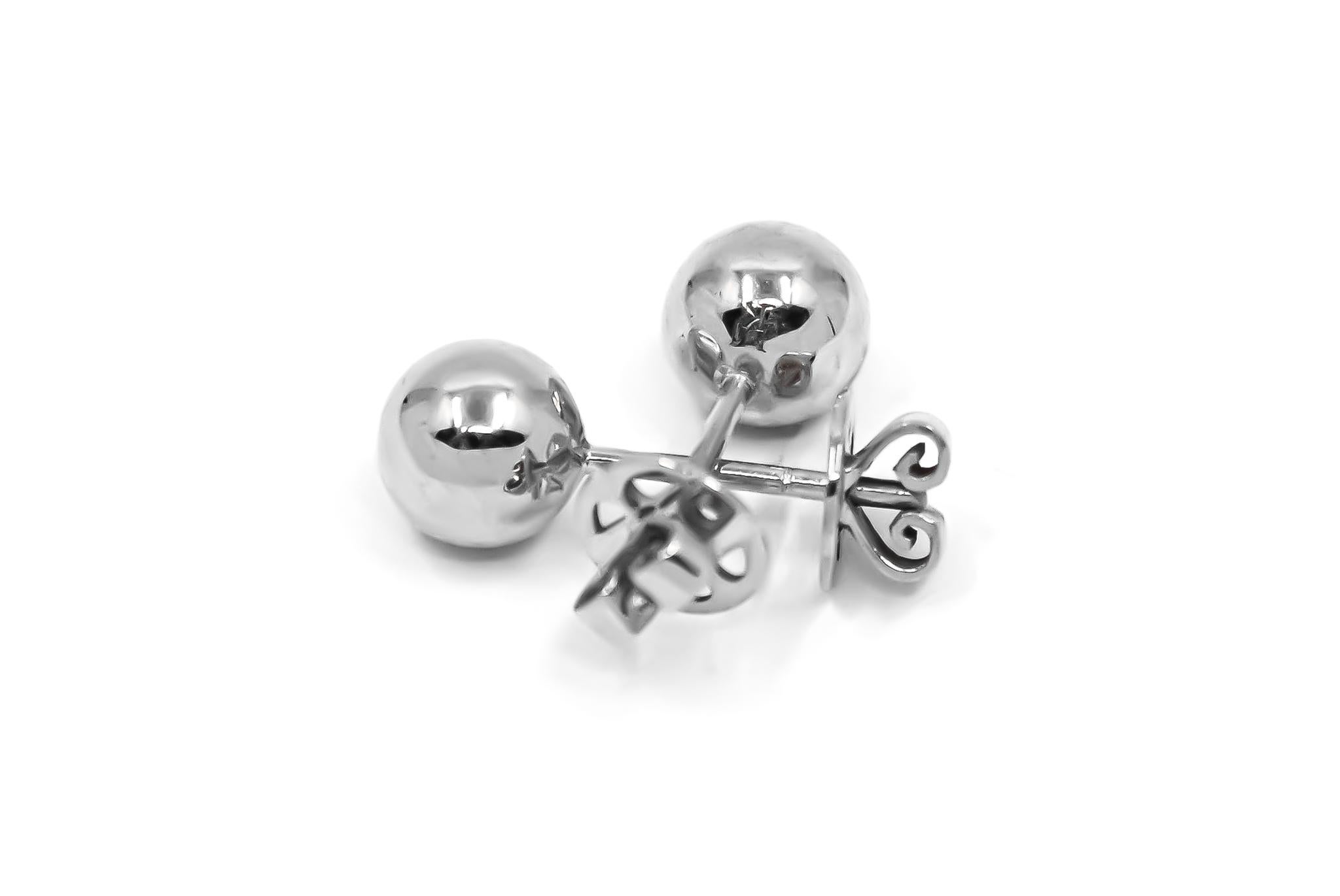 Ball Stud Earrings in Platinum 