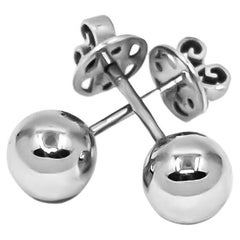 Ball Stud Earrings in Platinum