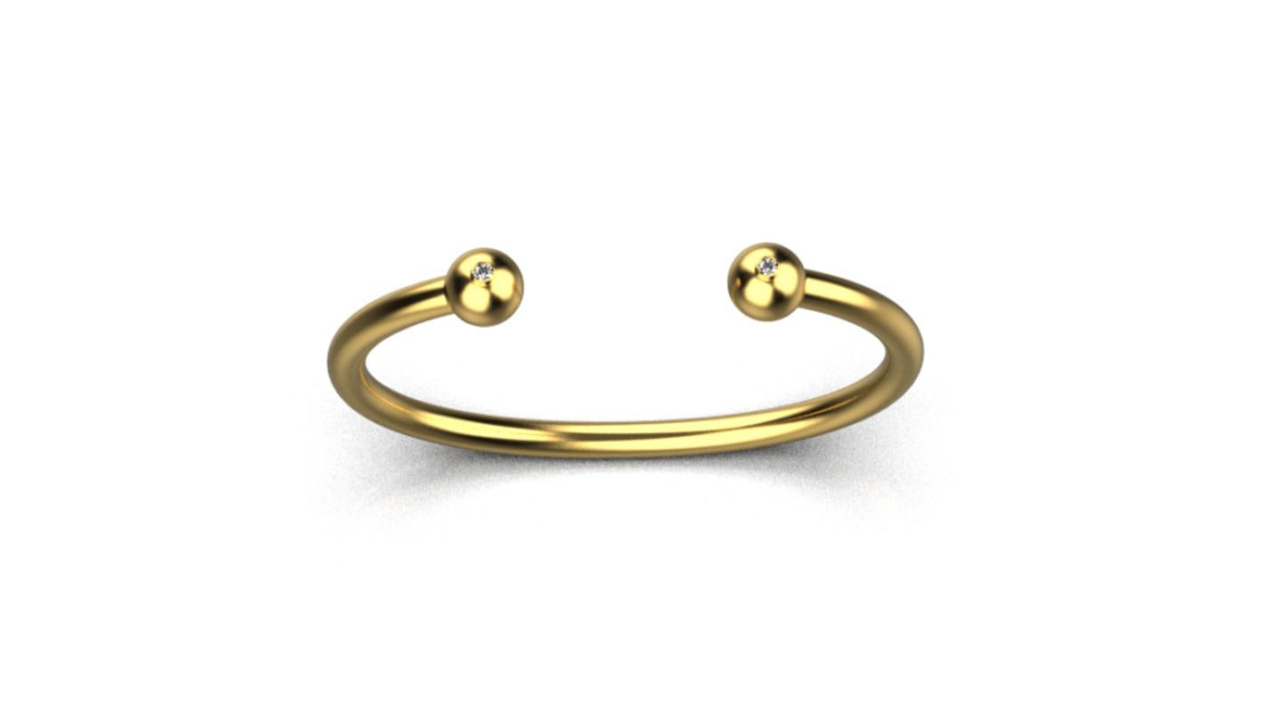 Ball Torque Bracelet, 18k Gold, 0.12ct In New Condition For Sale In Leigh-On-Sea, GB