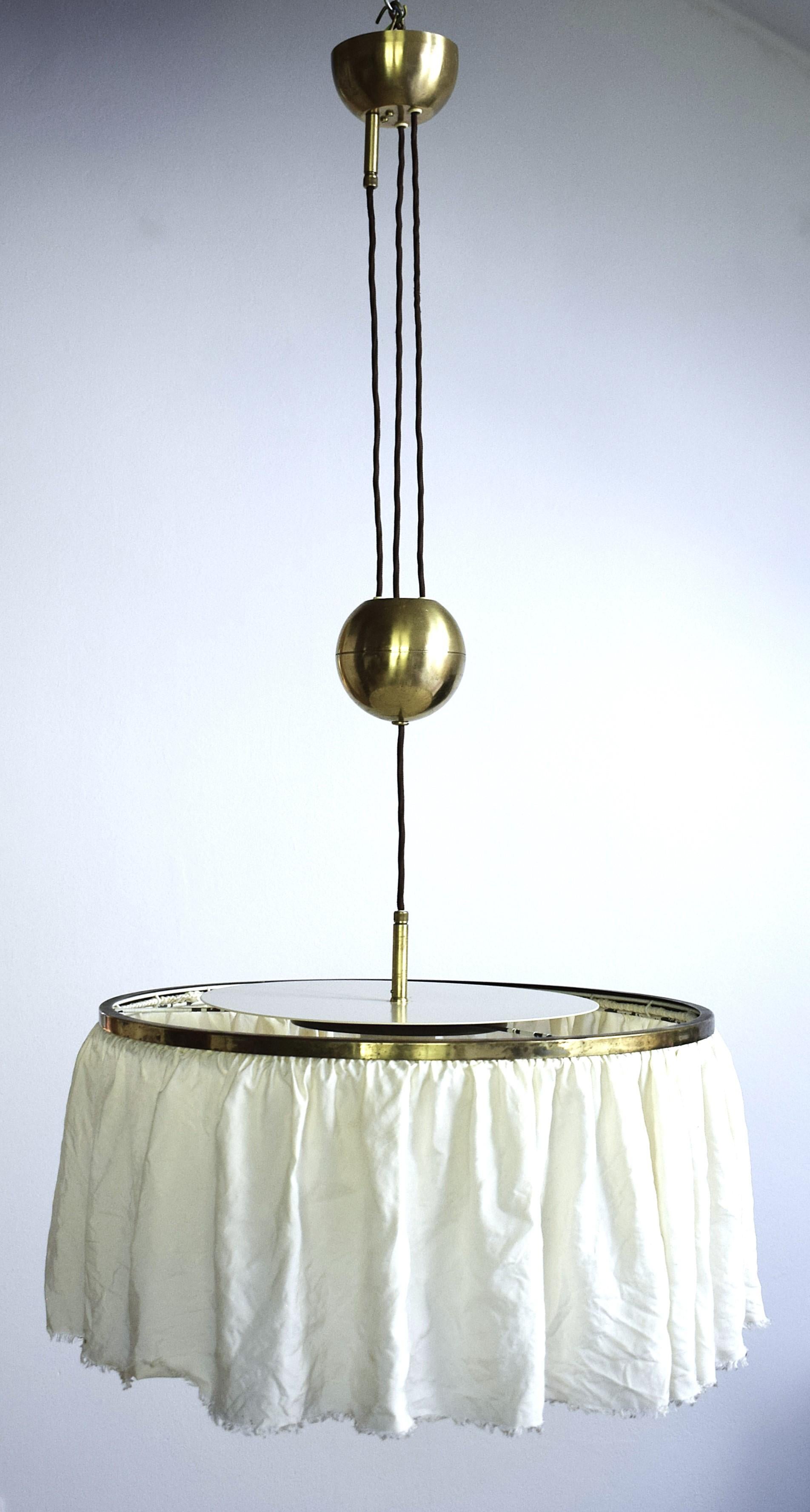 Lámpara colgante de tren de bolas de seda de Adolf Loos JT Kalmar, 1955 en Bueno estado para la venta en Purkersdorf, AT