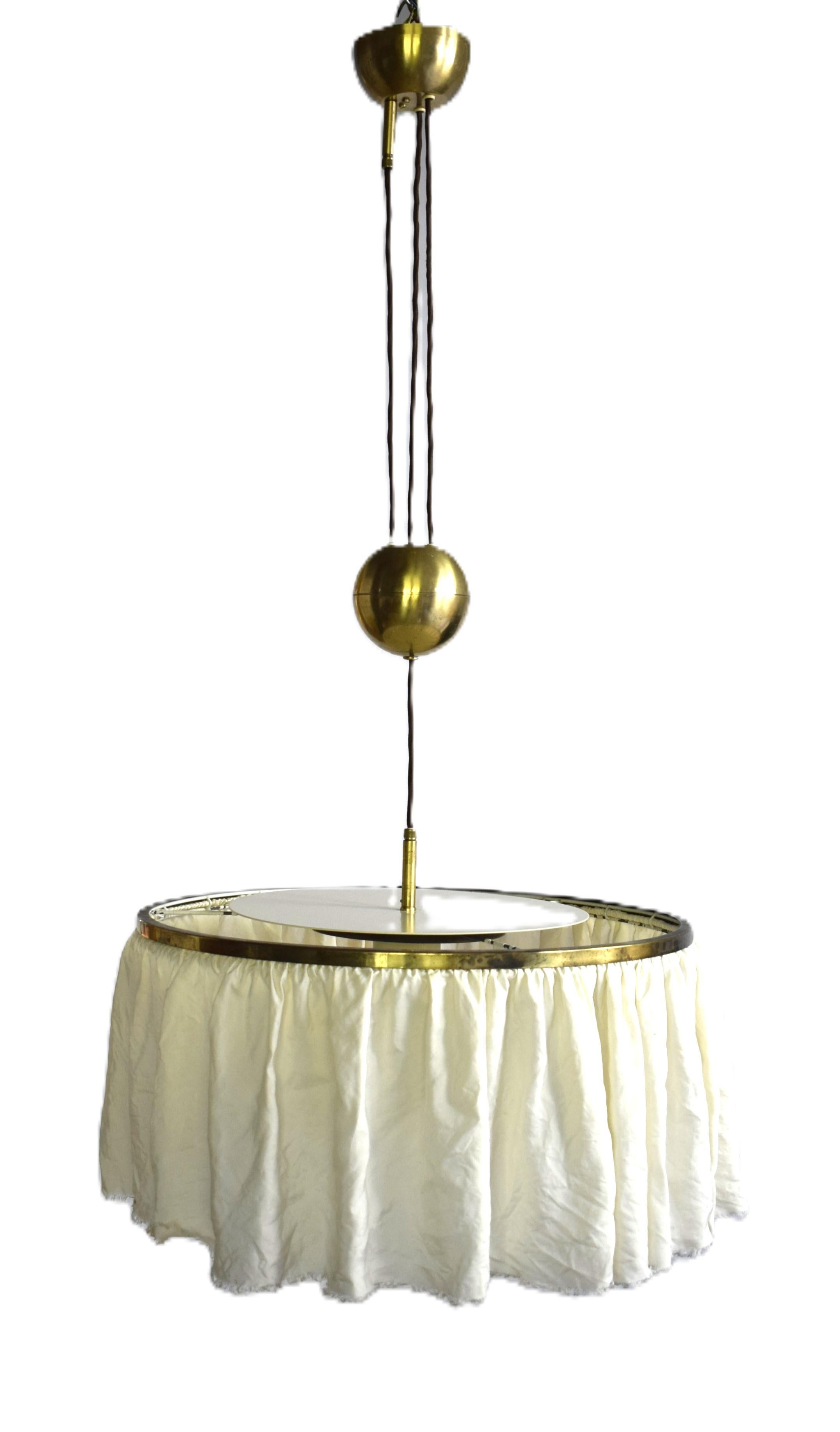 Lámpara colgante de tren de bolas de seda de Adolf Loos JT Kalmar, 1955 siglo XX en venta