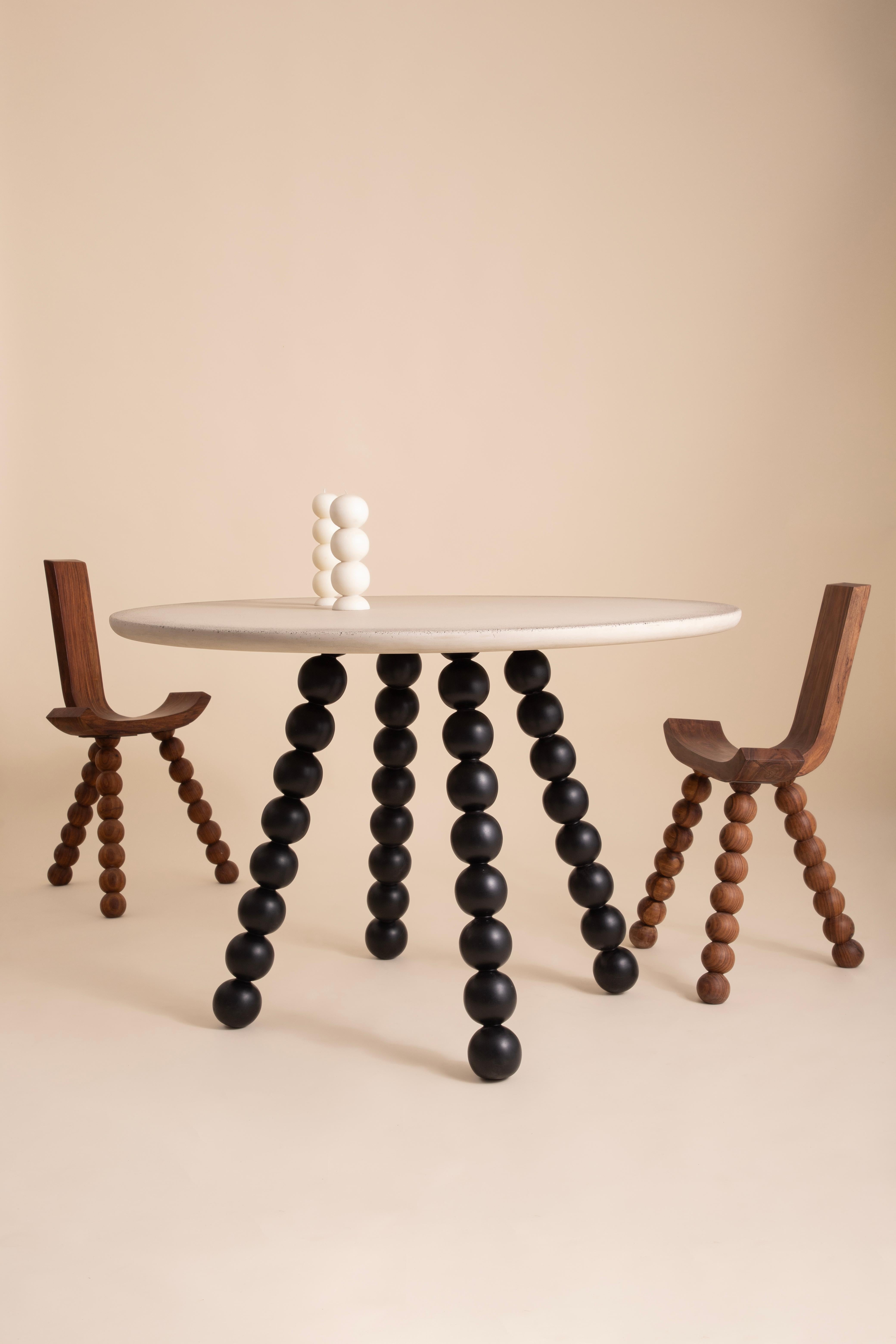 Objectry Ball Tripod Chair Wooden Sphere‑Joint Legs, Minimalist Modern Seating For Sale 9