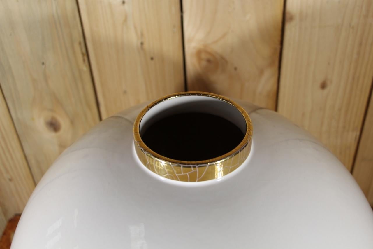 Français Vase Ball and Ball de l'usine de Longwy, 20e siècle en vente