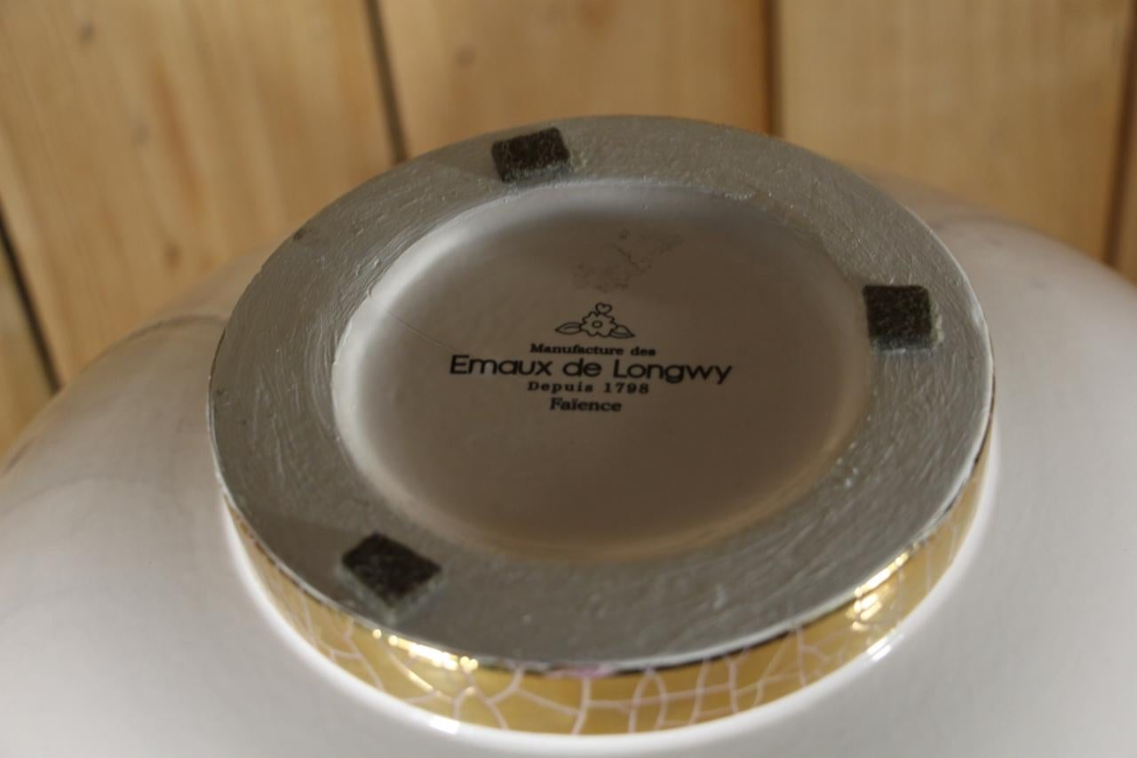 Vase Ball and Ball de l'usine de Longwy, 20e siècle Excellent état - En vente à Charmes, FR