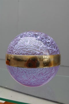 Ball Vase Italian Design Wisteria Taddei 1970s Silver Applications