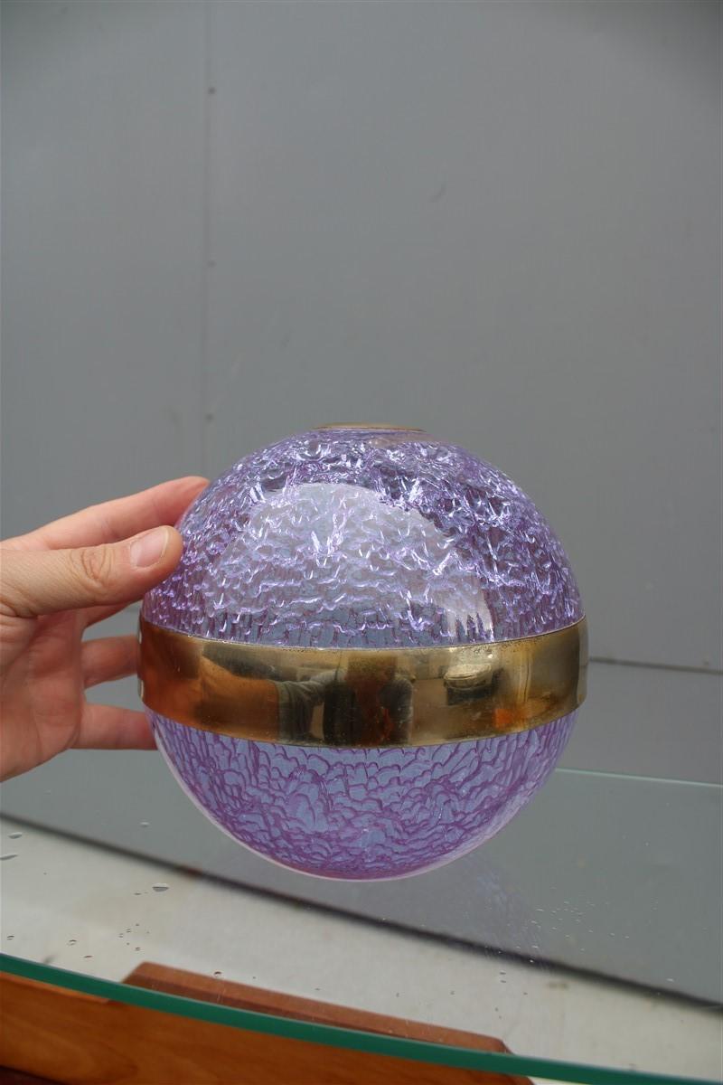 Mid-Century moderno Vaso a sfera Design italiano Glicine Taddei 1970s Applicazioni in argento in vendita