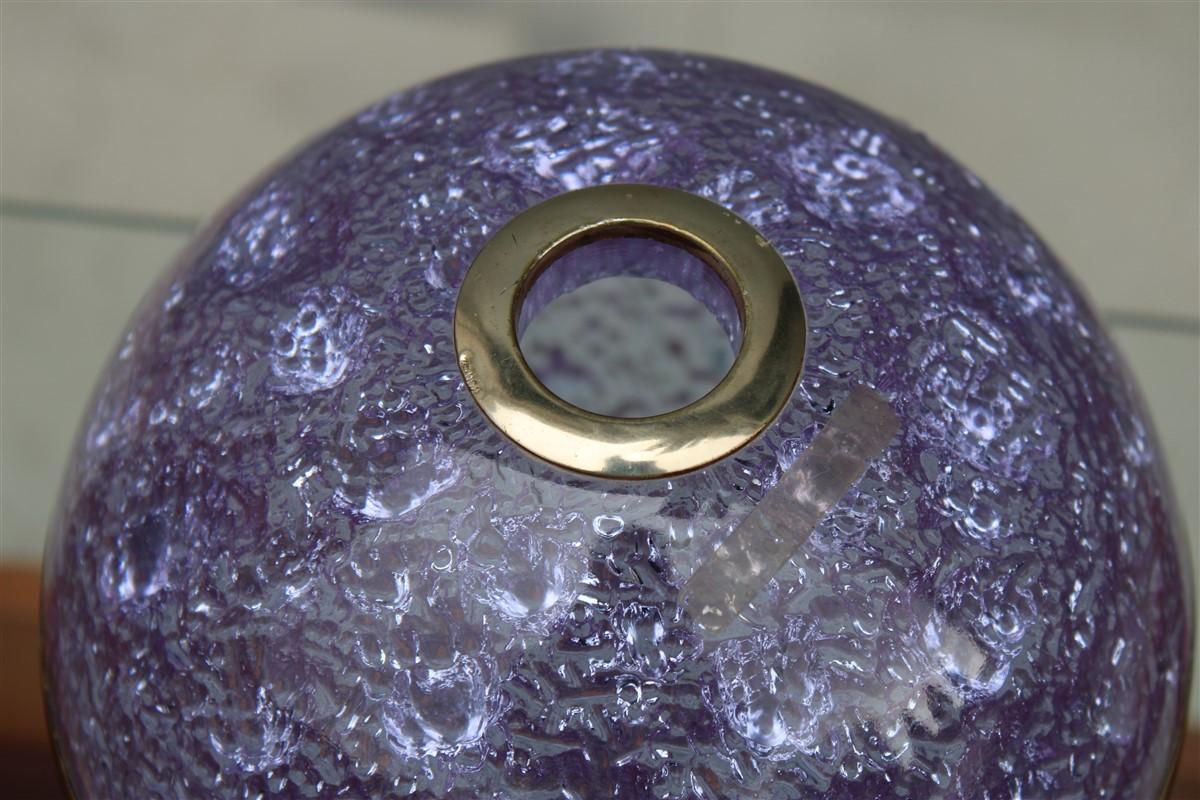 Metà XX secolo Vaso a sfera Design italiano Glicine Taddei 1970s Applicazioni in argento in vendita
