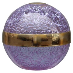 Kugelvase, italienisches Design Wisteria Taddei, 1970er Jahre, Silberapplikationen