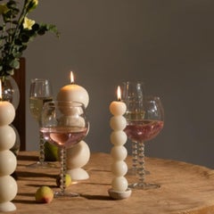 Set of 2 Objectry Ball Wine Goblets – Transparent Glass, 3″ × 8″, Hand‑Blown