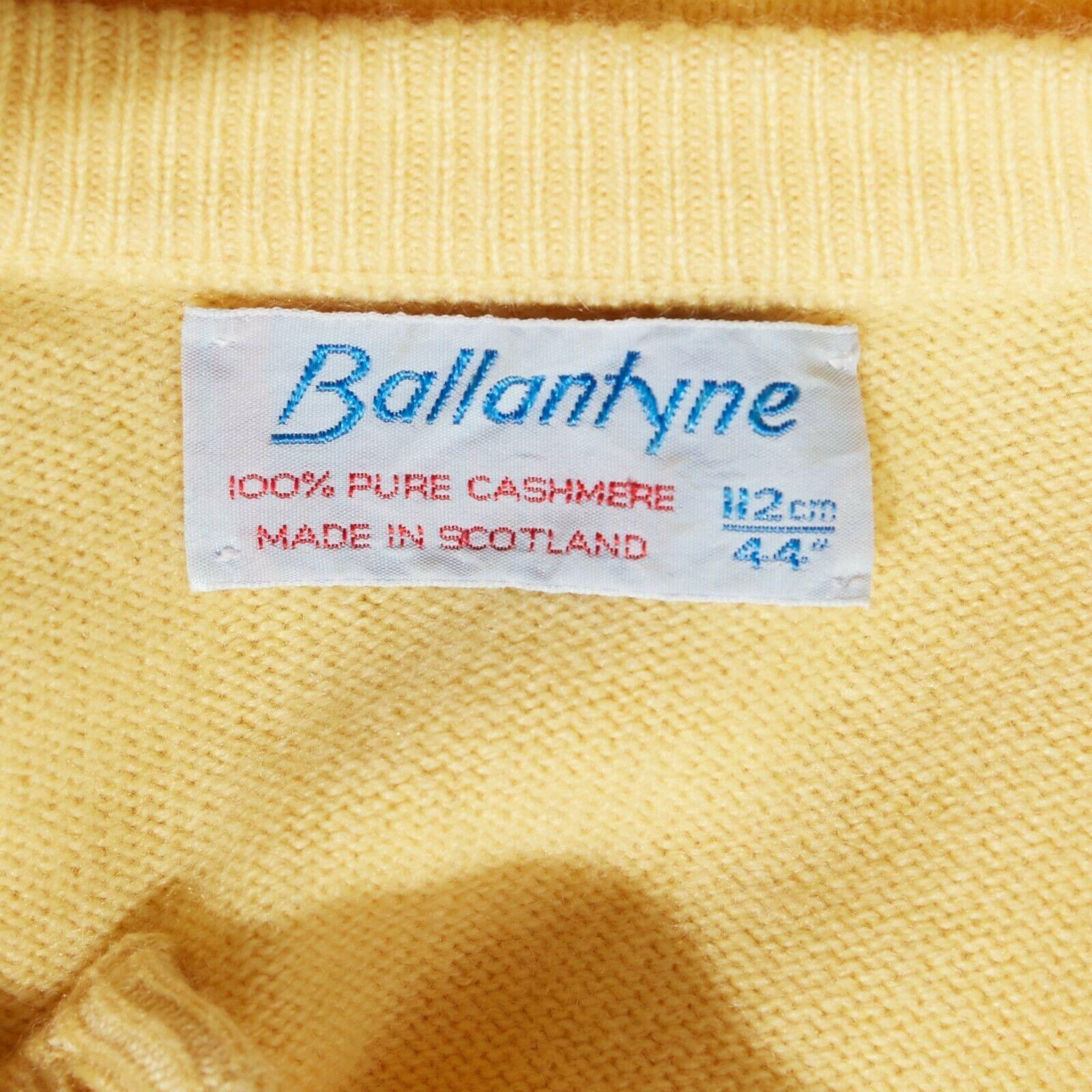 BALLANTYNE 100% pure cashmere yellow gold-tone button cardigan sweater IT44 3