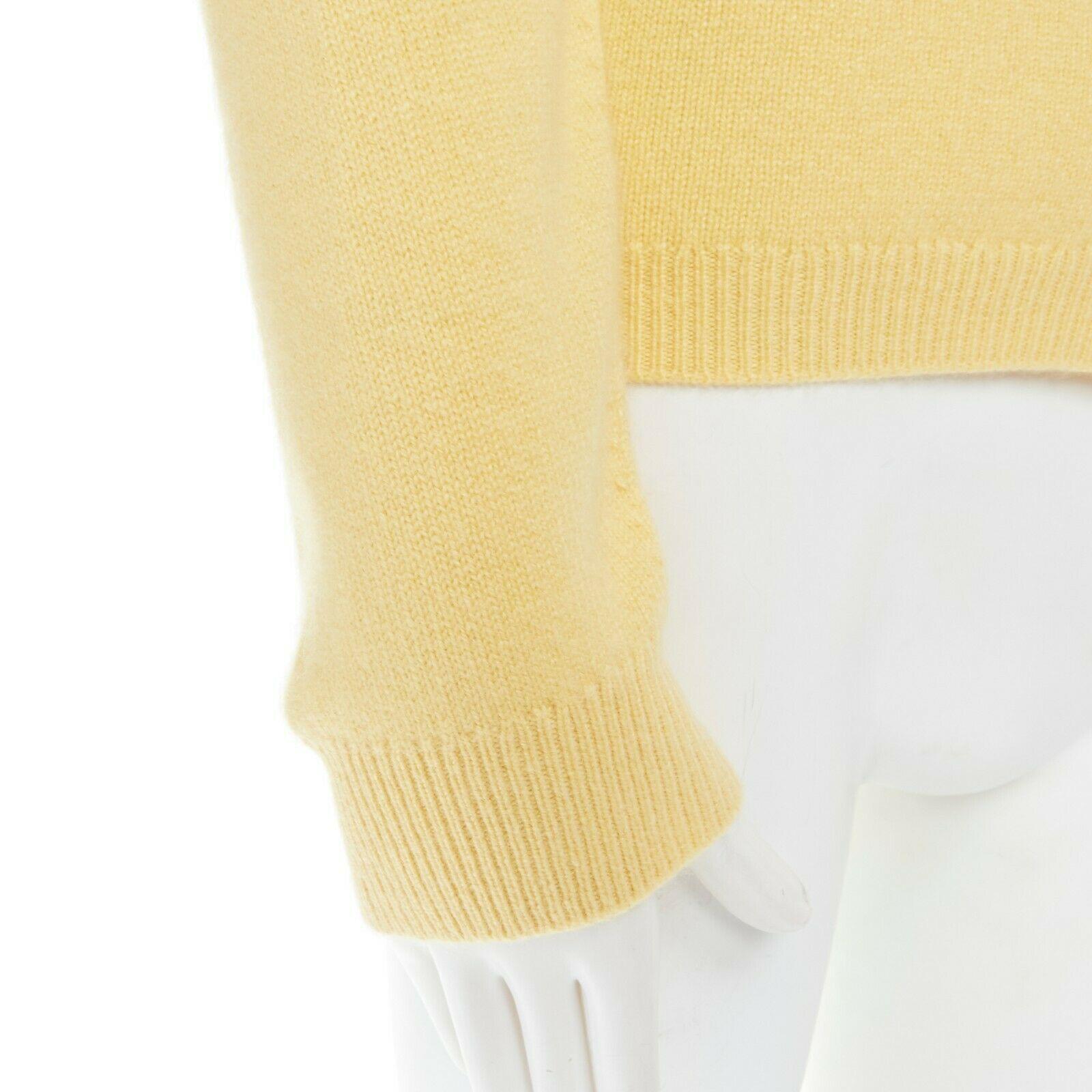 BALLANTYNE 100% pure cashmere yellow gold-tone button cardigan sweater IT44 2