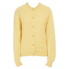 BALLANTYNE 100% pure cashmere yellow gold-tone button cardigan sweater IT44