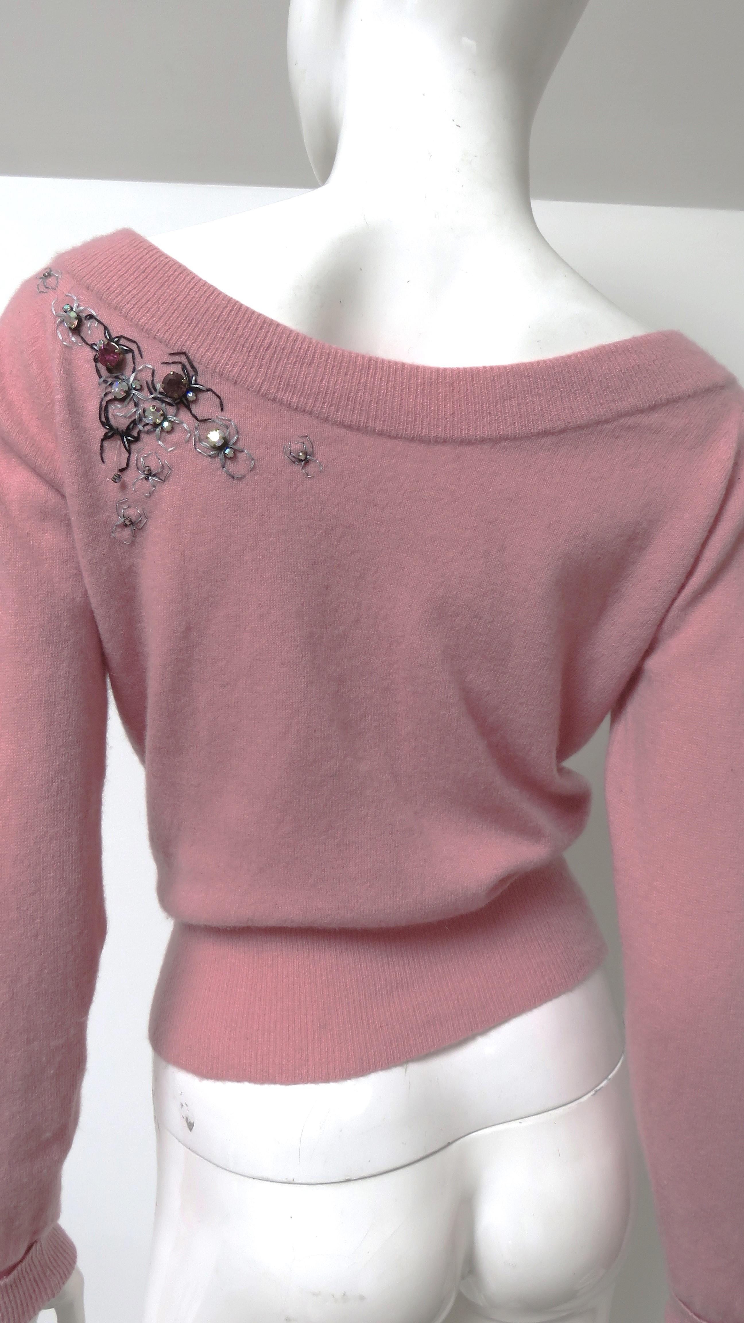 Ballantyne Cashmere Ladybug Sweater 1950s For Sale 5