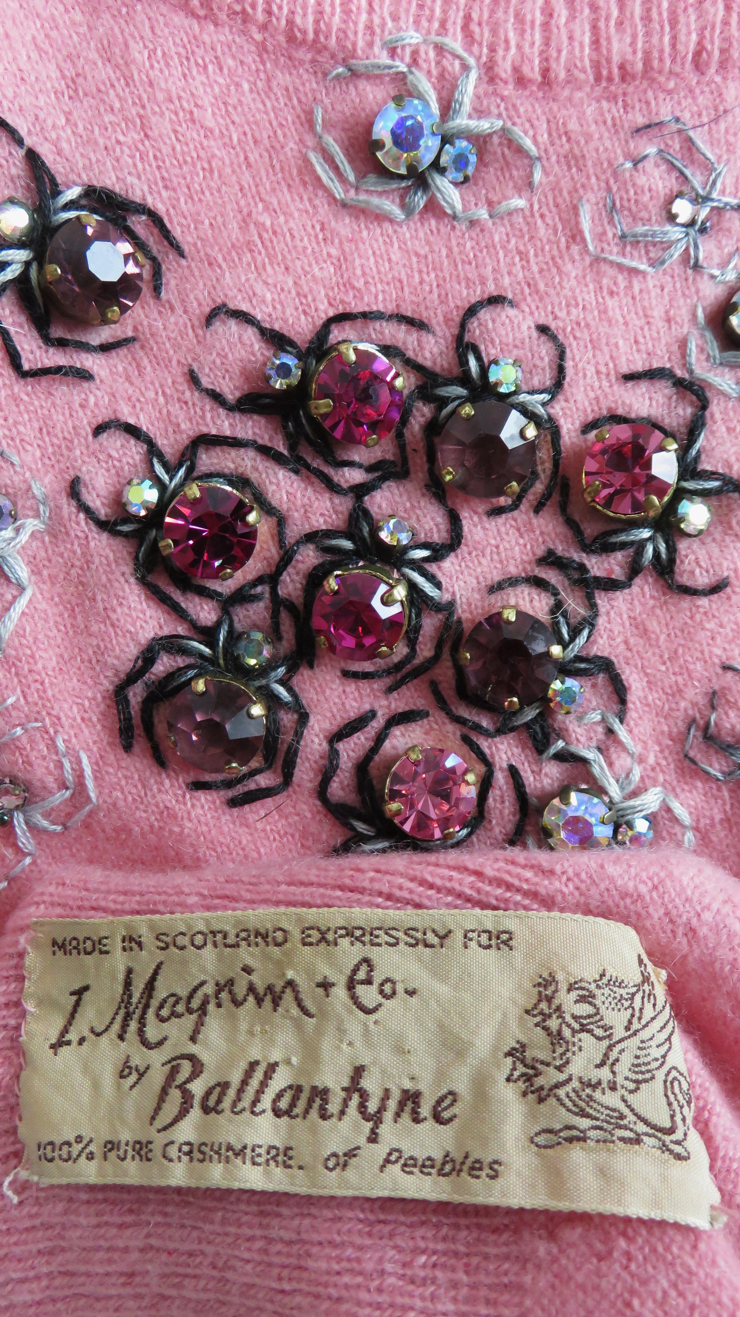 Ballantyne Cashmere Ladybug Sweater 1950s For Sale 7