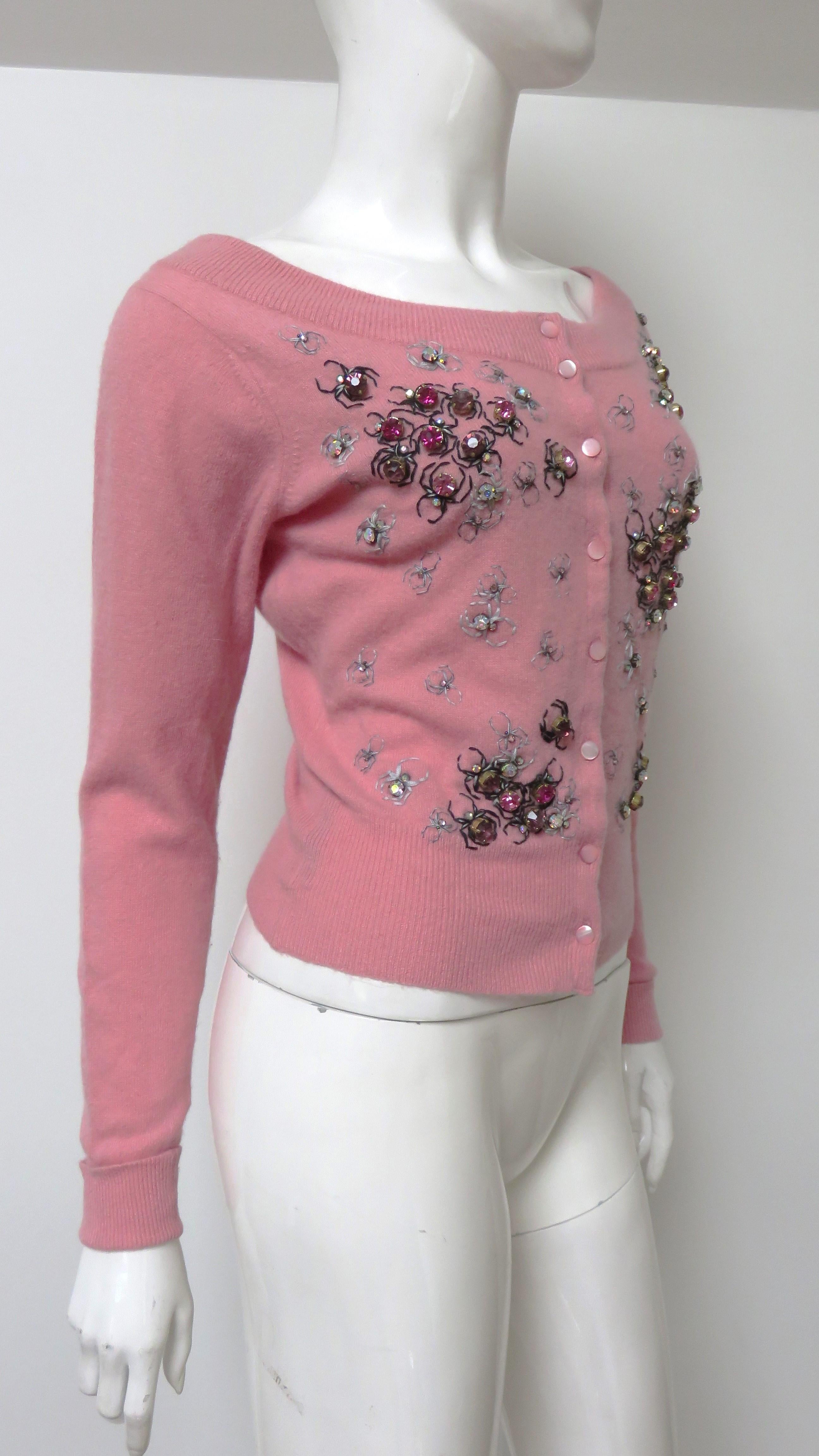 Ballantyne Cashmere Ladybug Sweater 1950s For Sale 3