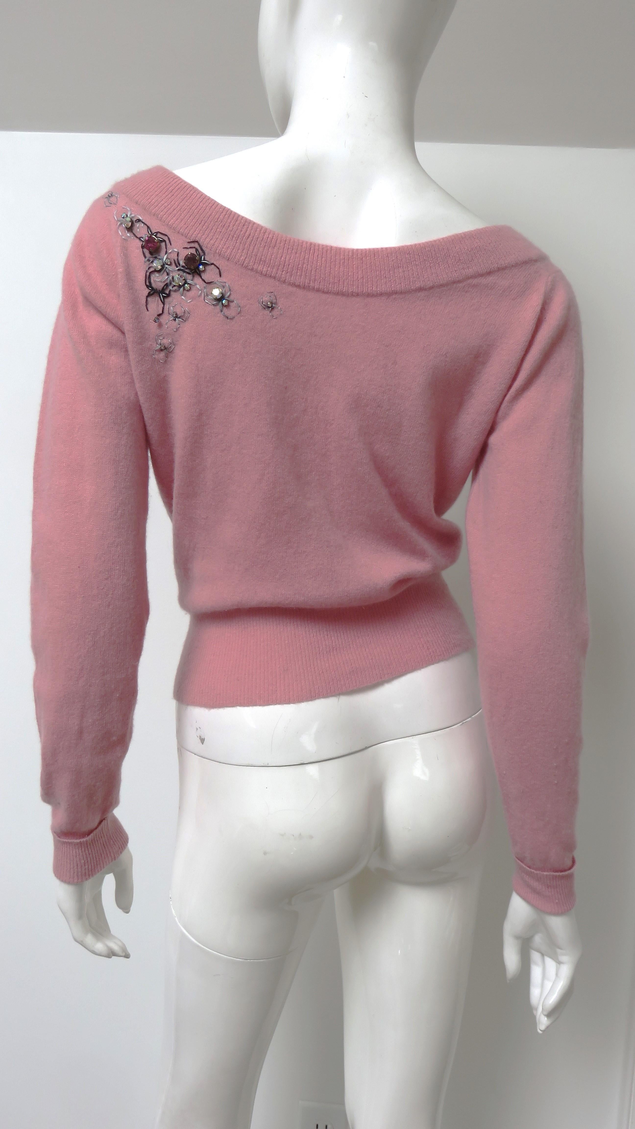 Ballantyne Cashmere Ladybug Sweater 1950s For Sale 4