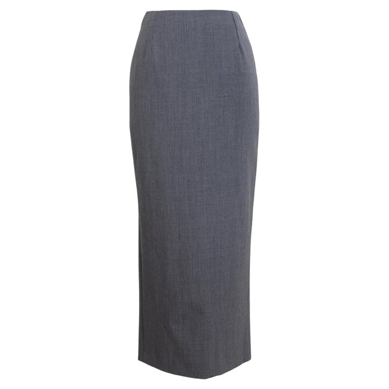 Ballantyne Grey Wool Classic Long Skirt For Sale at 1stDibs