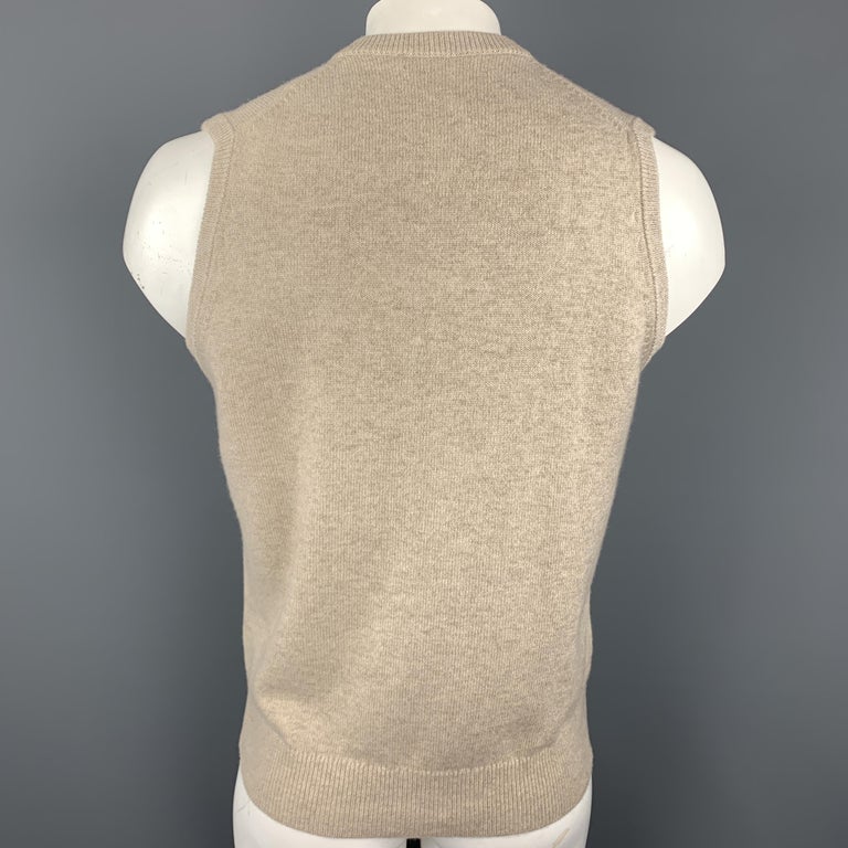 BALLANTYNE Size XL Beige Cashmere V-Neck Sweater Vest NWT at 1stDibs ...