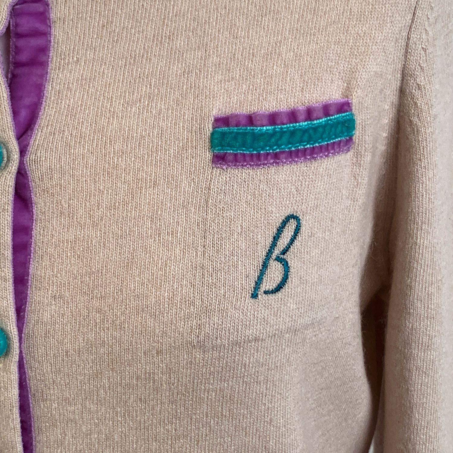 Ballantyne Vintage Beige Cashmere Cardigan Size 42 1