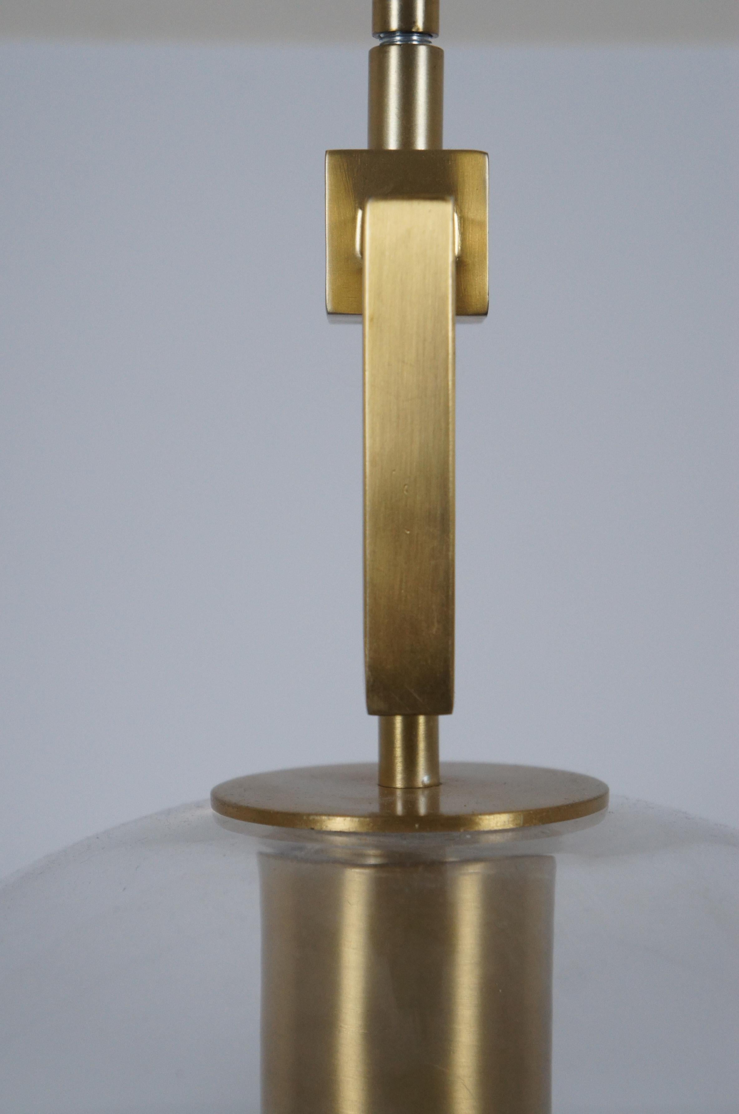 20th Century Ballard Designs Modern Fiona Glass Pendant Ceiling Bar Light Globe Brass 45 For Sale