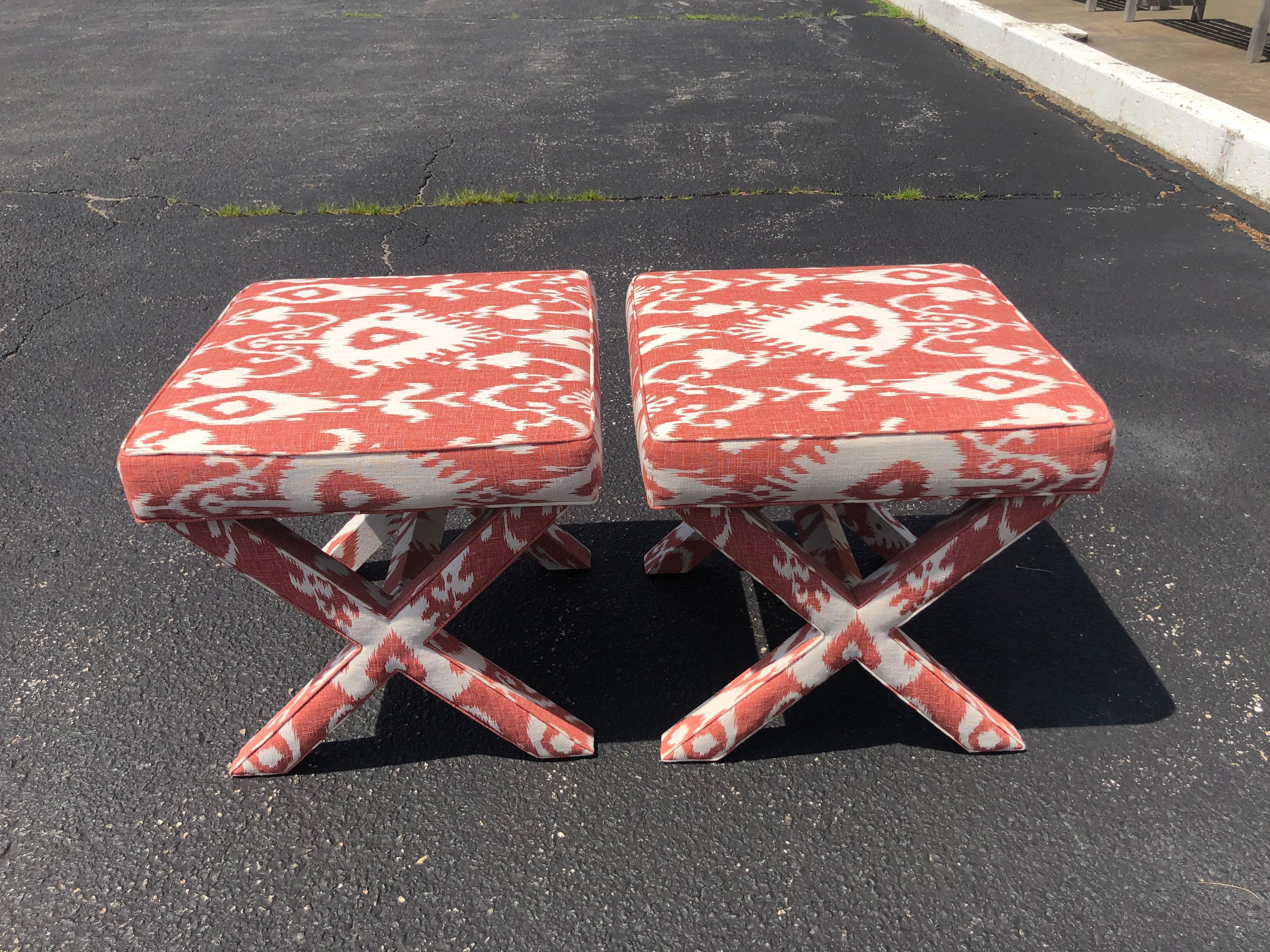 Ballard Designs Pair of X Based Ottomans 10