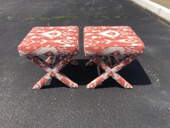 Ballard Designs Pair of X Based Ottomans