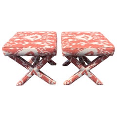 Ballard Designs Pair of X Based Ottomans