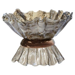 Ciotola scultorea in vetro di Murano effetto marmo Ballarina, oro rosso e bronzo