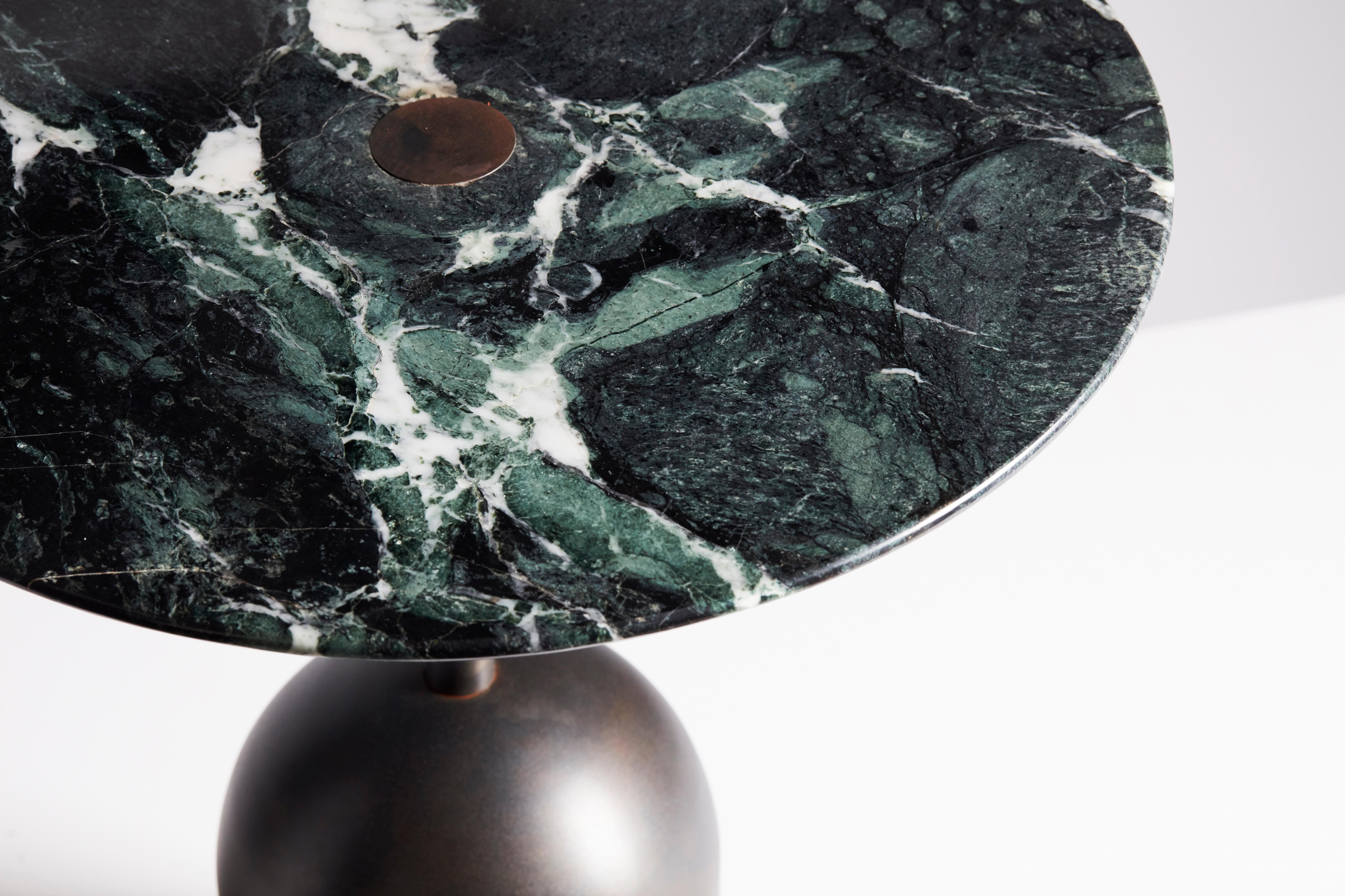 Patinated Ballast  Side Table - Phillip Jividen For Sale