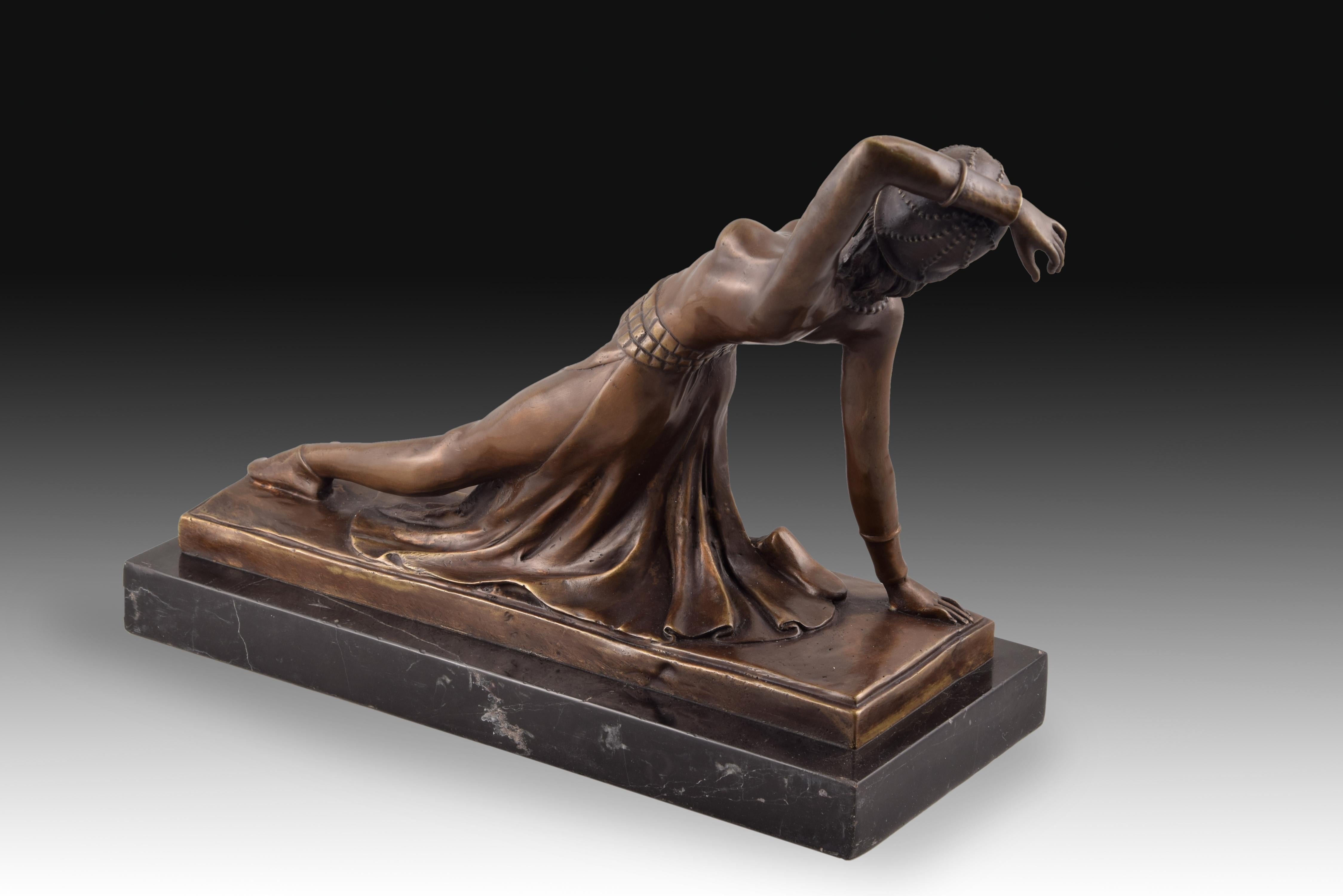 European 'Ballerina' Bronze, Marble after Models of DH Chiparus For Sale