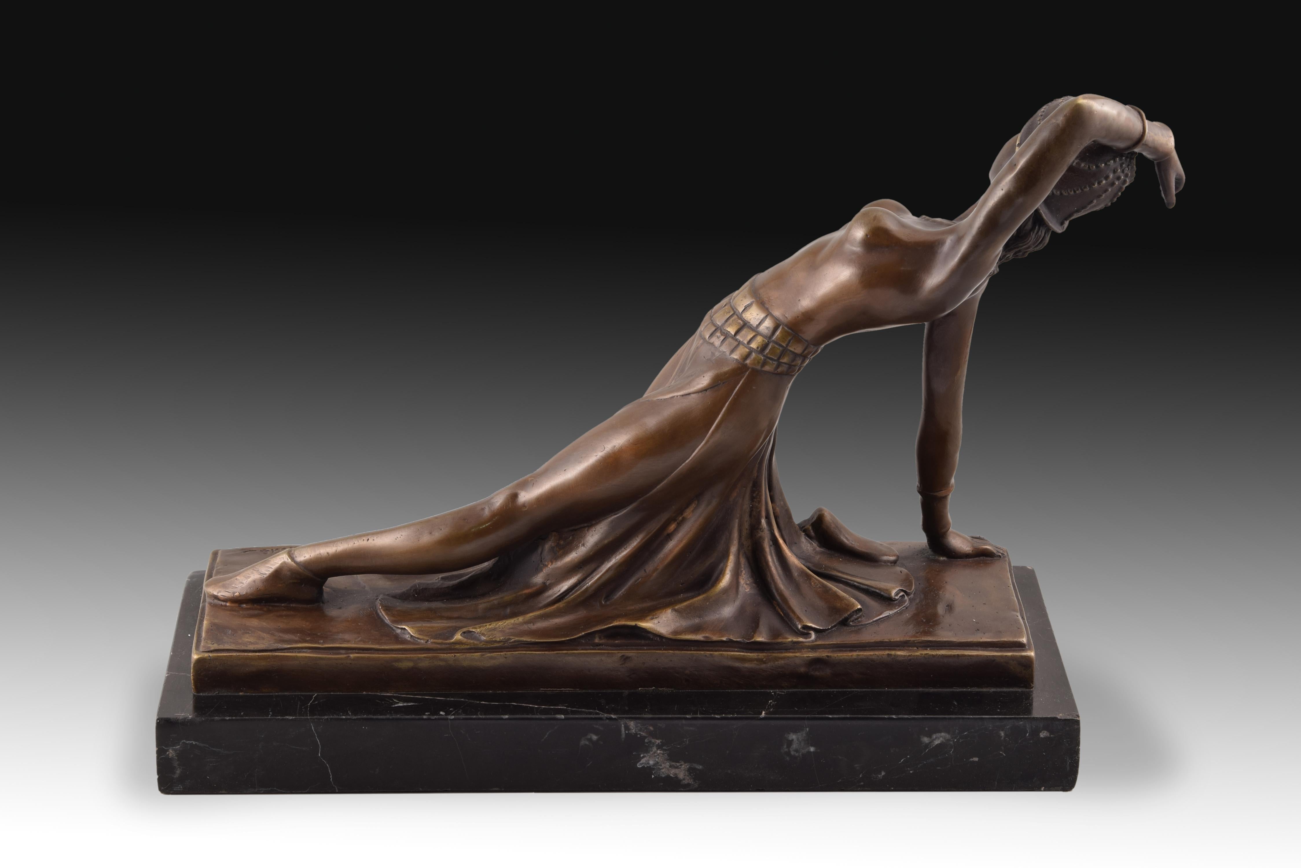 'Ballerina' Bronze, Marble after Models of DH Chiparus In Good Condition For Sale In Madrid, ES