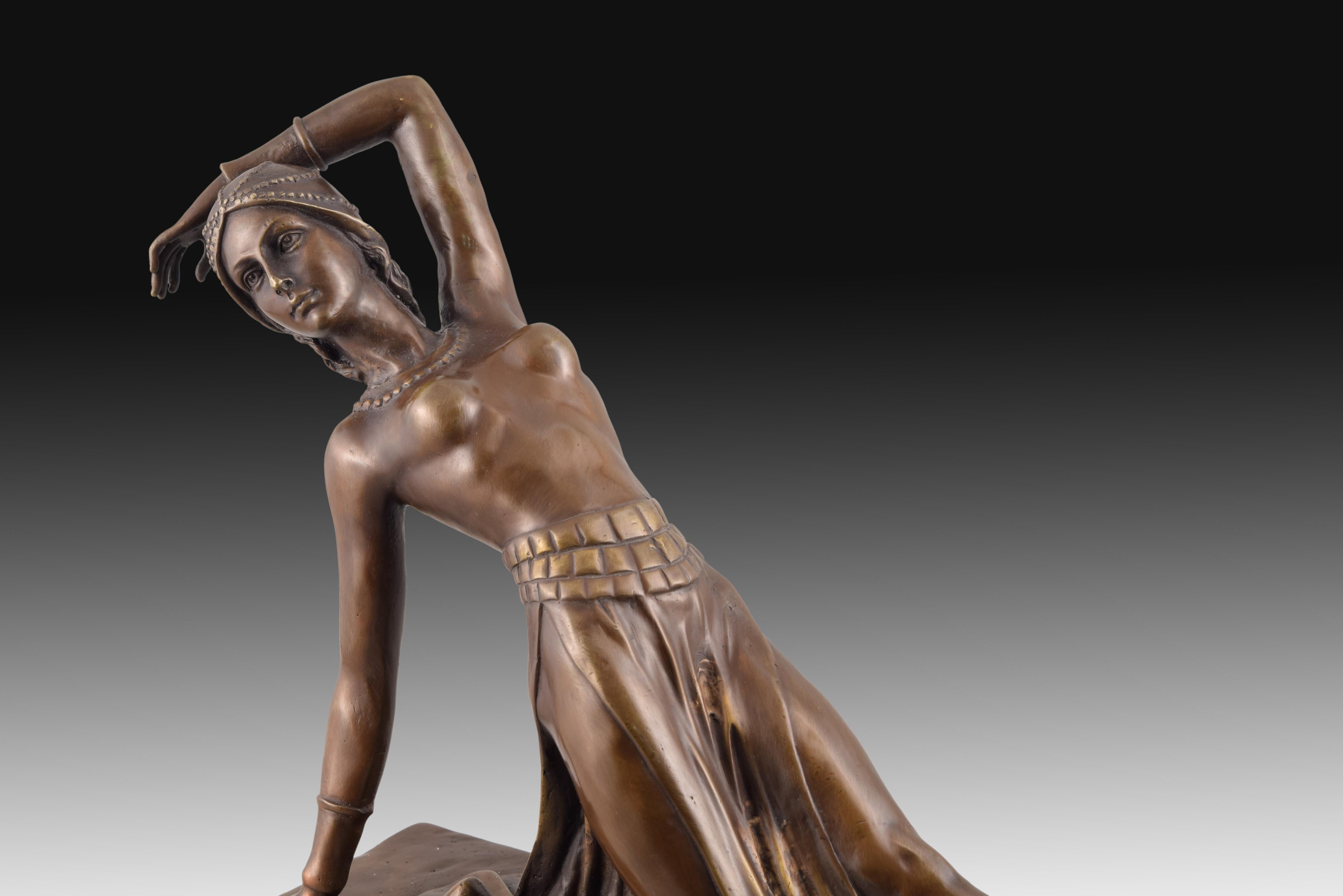 20th Century 'Ballerina' Bronze, Marble after Models of DH Chiparus For Sale