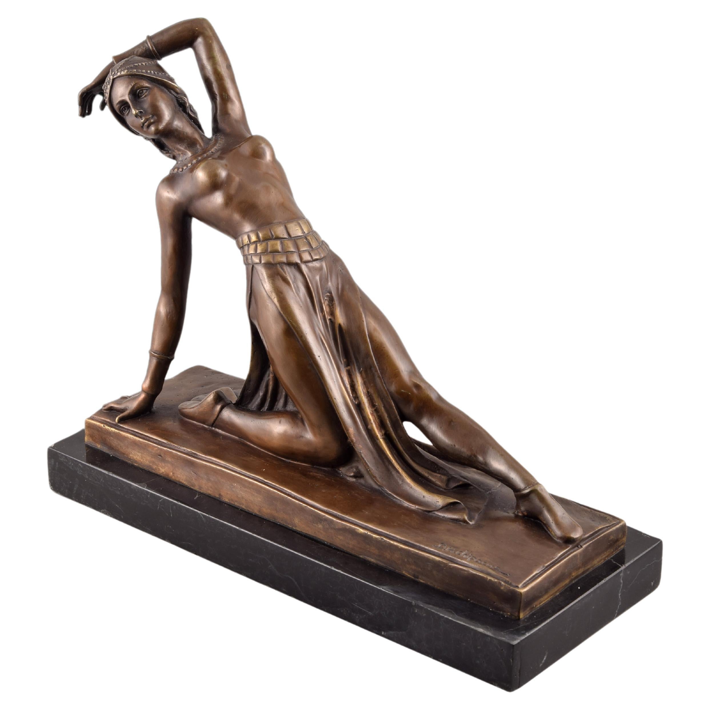 Bronze Ballerina, marbre d'après les modèles de DH Chiparus