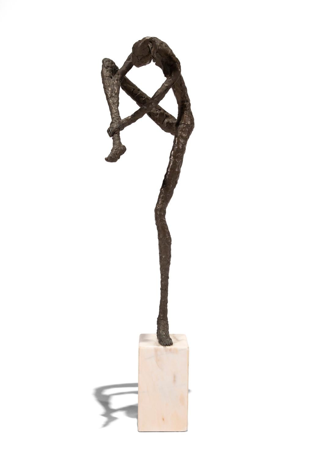 Titled “Ballerina” this sculpture captures the balance and dexterity dancers have in order to perform their beautiful and inspiring performances. Like some of Edgar Degas' ballerinas in the late 19th century, Tom Brun has captured an off moment when