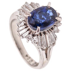 BALLERINA Bague Classic en platine avec 2,38 ctw en saphirs et diamants